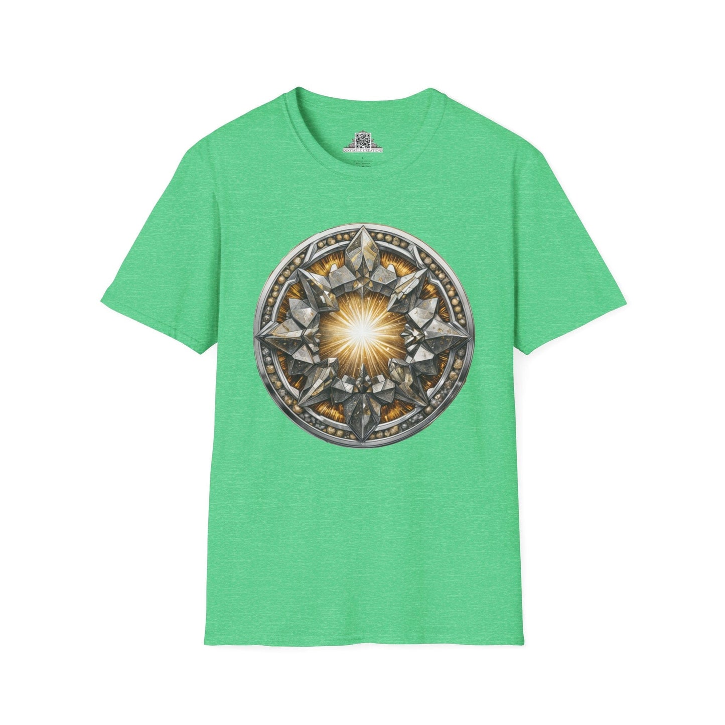 Printify T-Shirt S / Heather Irish Green Pyrite Crystals Gemstones - T-Shirt