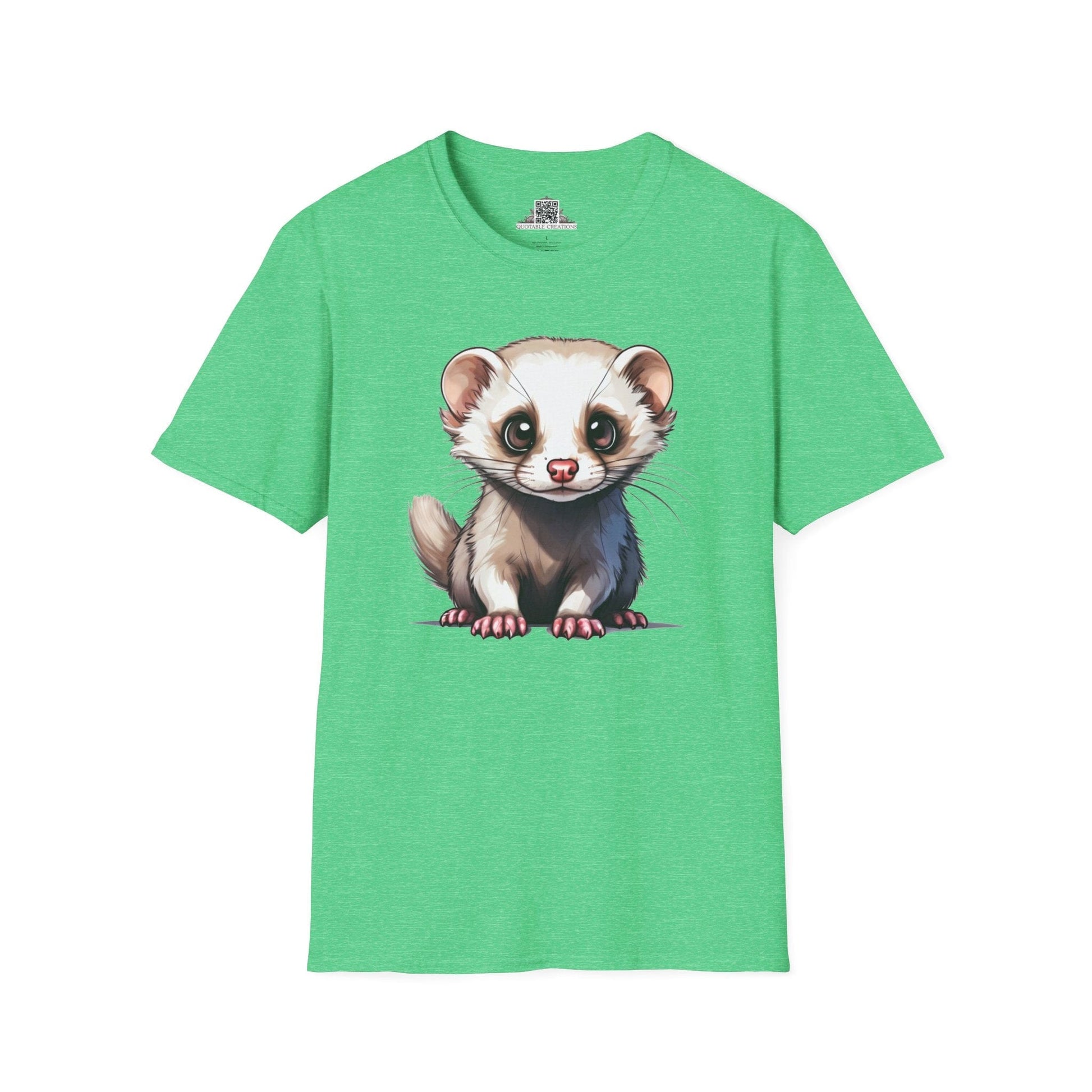 Printify T-Shirt S / Heather Irish Green T-Shirt - Baby Ferret - Hyper Cute