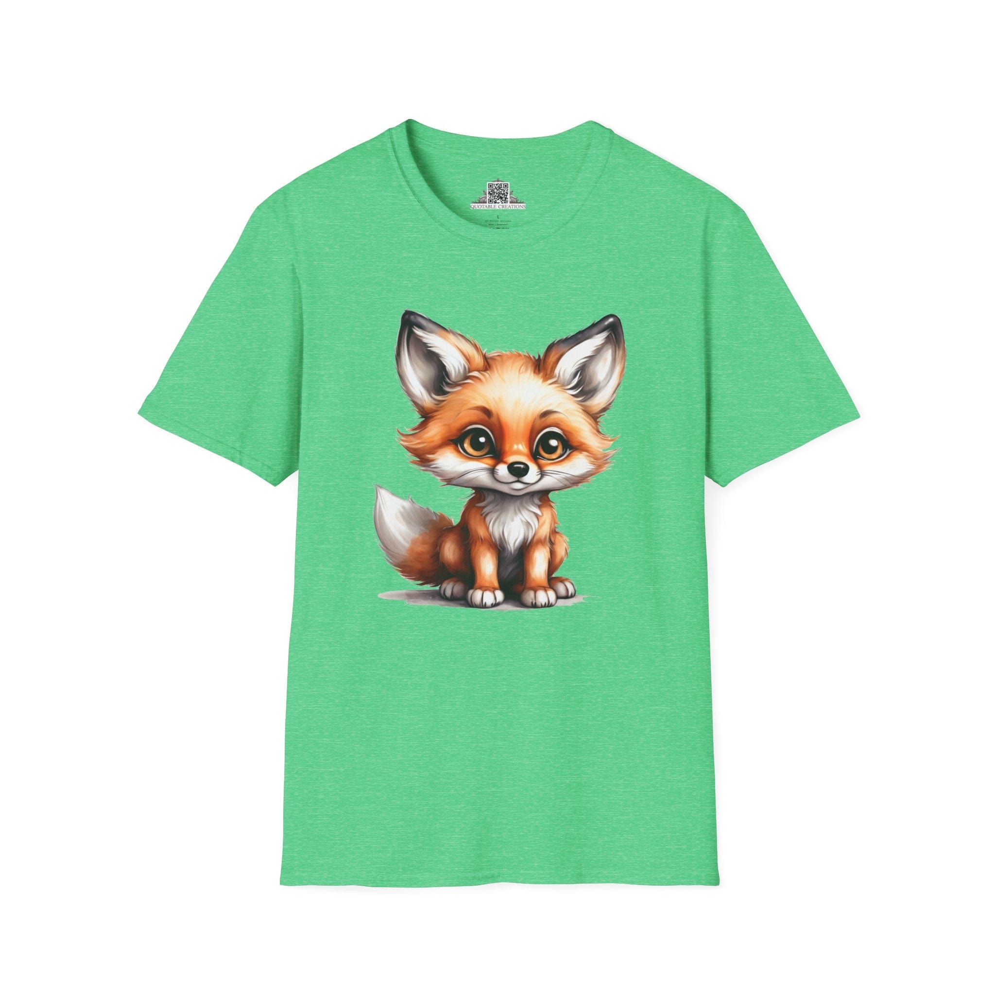 Printify T-Shirt S / Heather Irish Green T-Shirt - Baby Fox - Hyper Cute