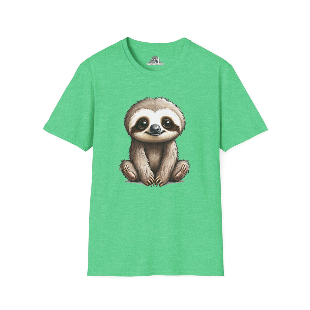 Printify T-Shirt S / Heather Irish Green T-Shirt - Baby Sloth - Hyper Cute