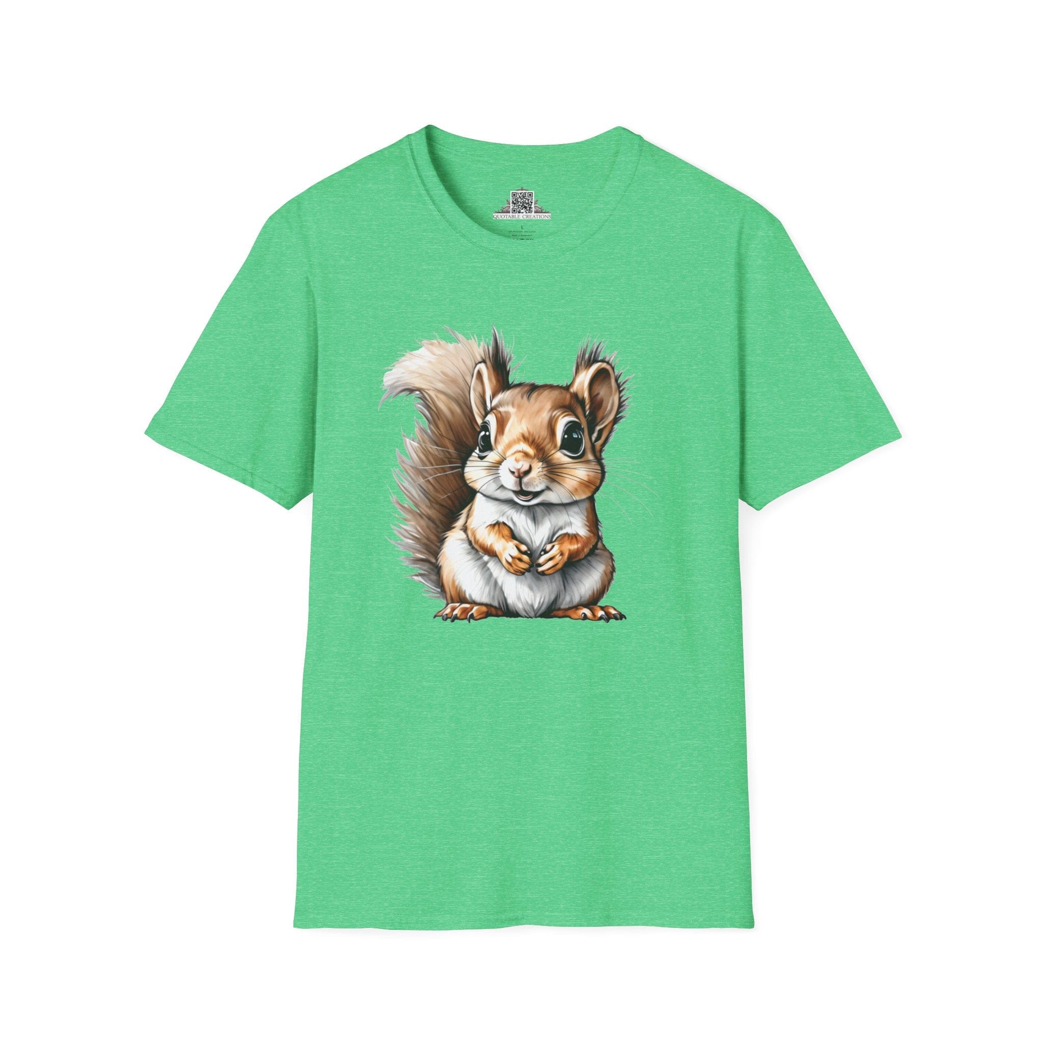 Printify T-Shirt S / Heather Irish Green T-Shirt - Baby Squirrel - Hyper Cute