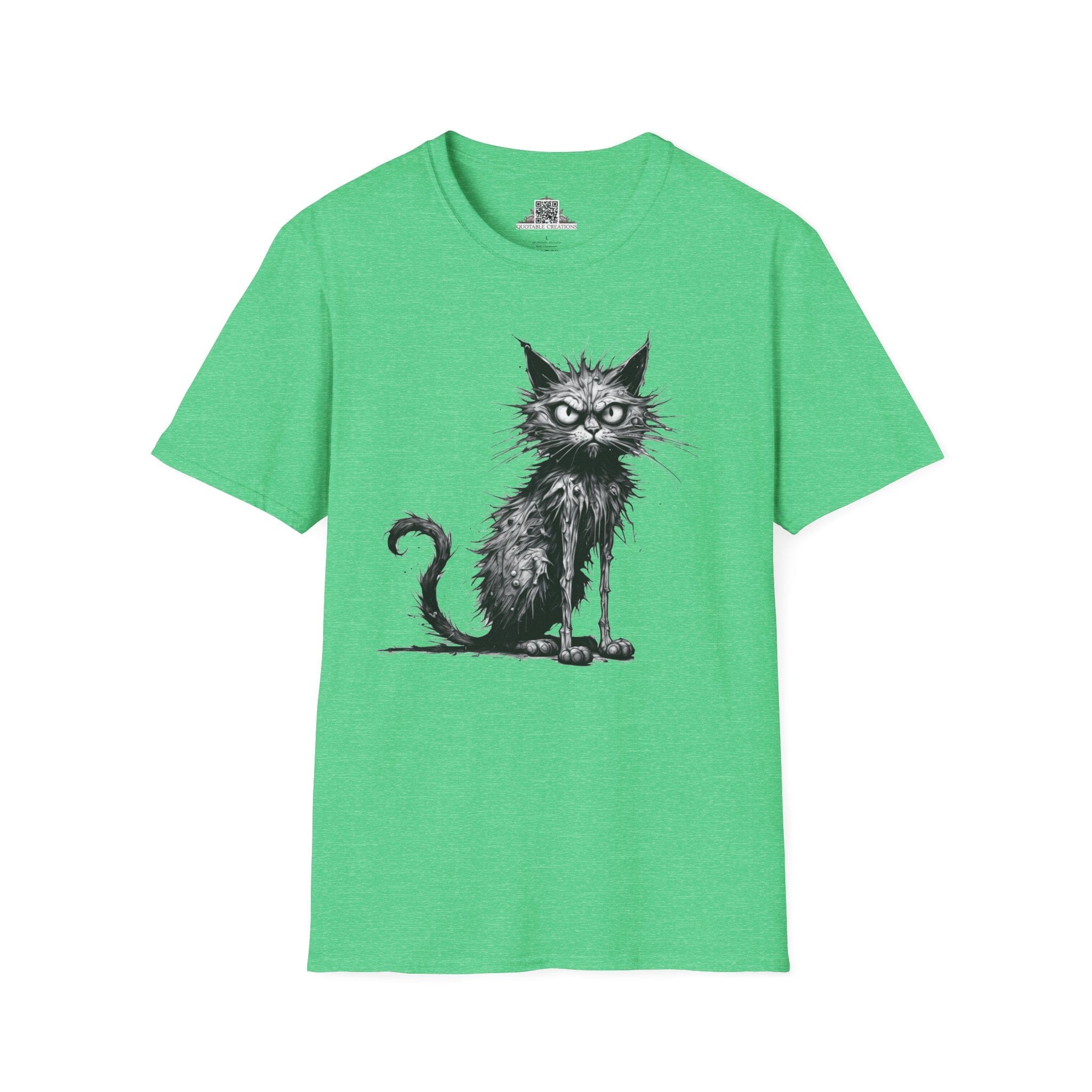 Printify T-Shirt S / Heather Irish Green T-Shirt - I'm Fine Cat - Everything's Fine