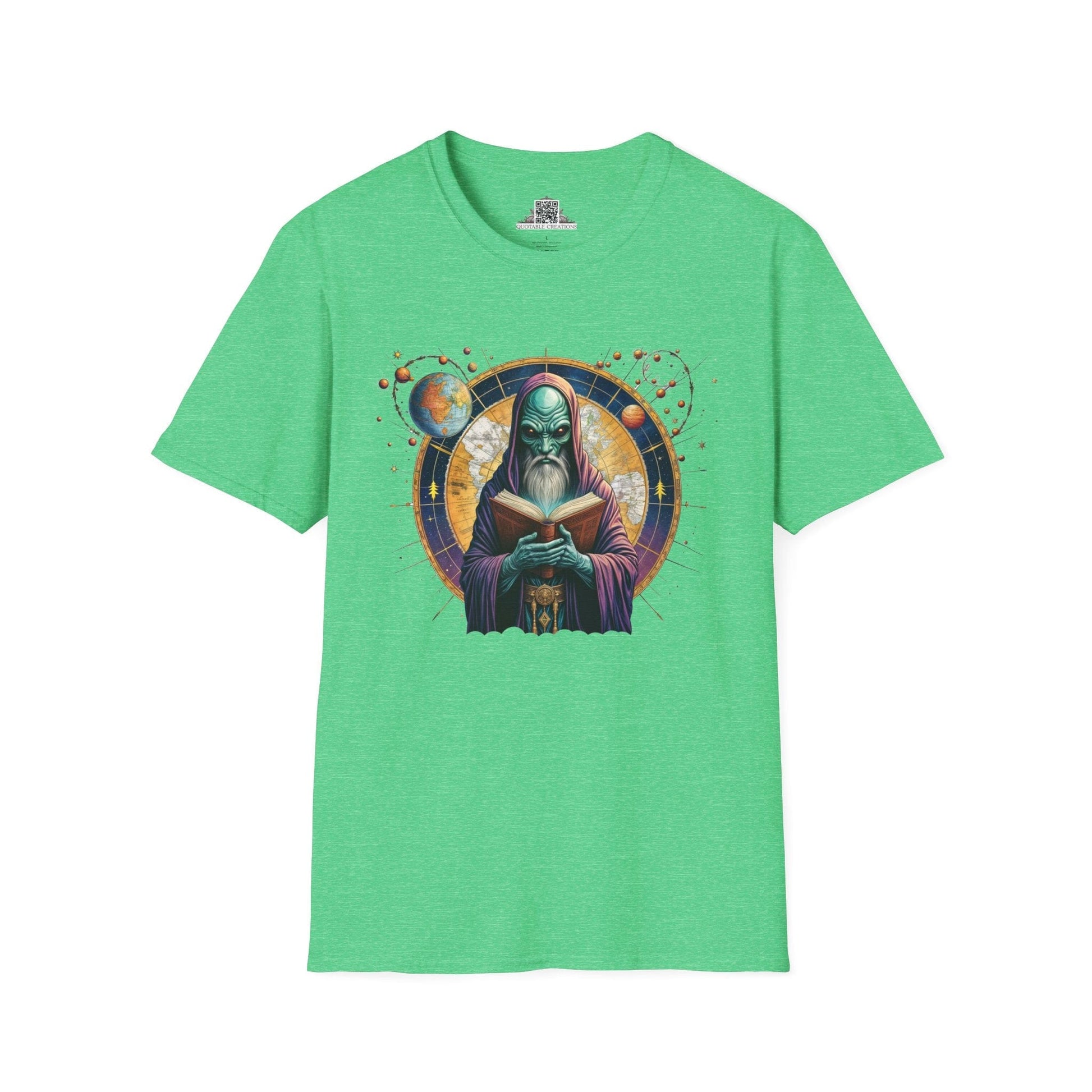 Printify T-Shirt S / Heather Irish Green T-Shirt - Intergalactic Mystery What's Behind Door Number 3 - Alien & Space