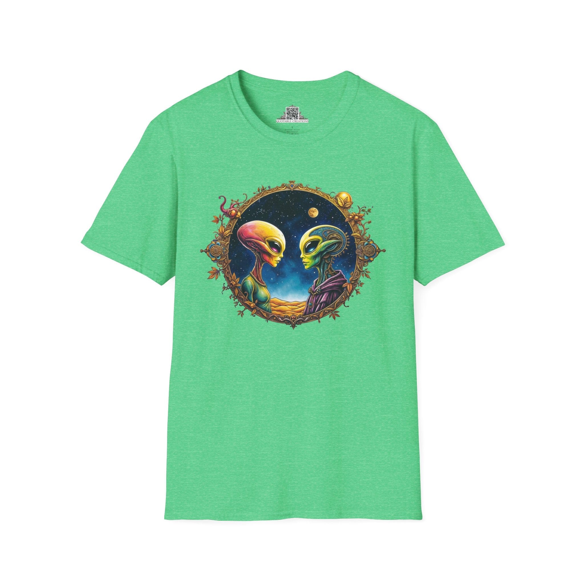 Printify T-Shirt S / Heather Irish Green T-Shirt - We Are Not Alone - The Party Just Got Started! - Alien & Space