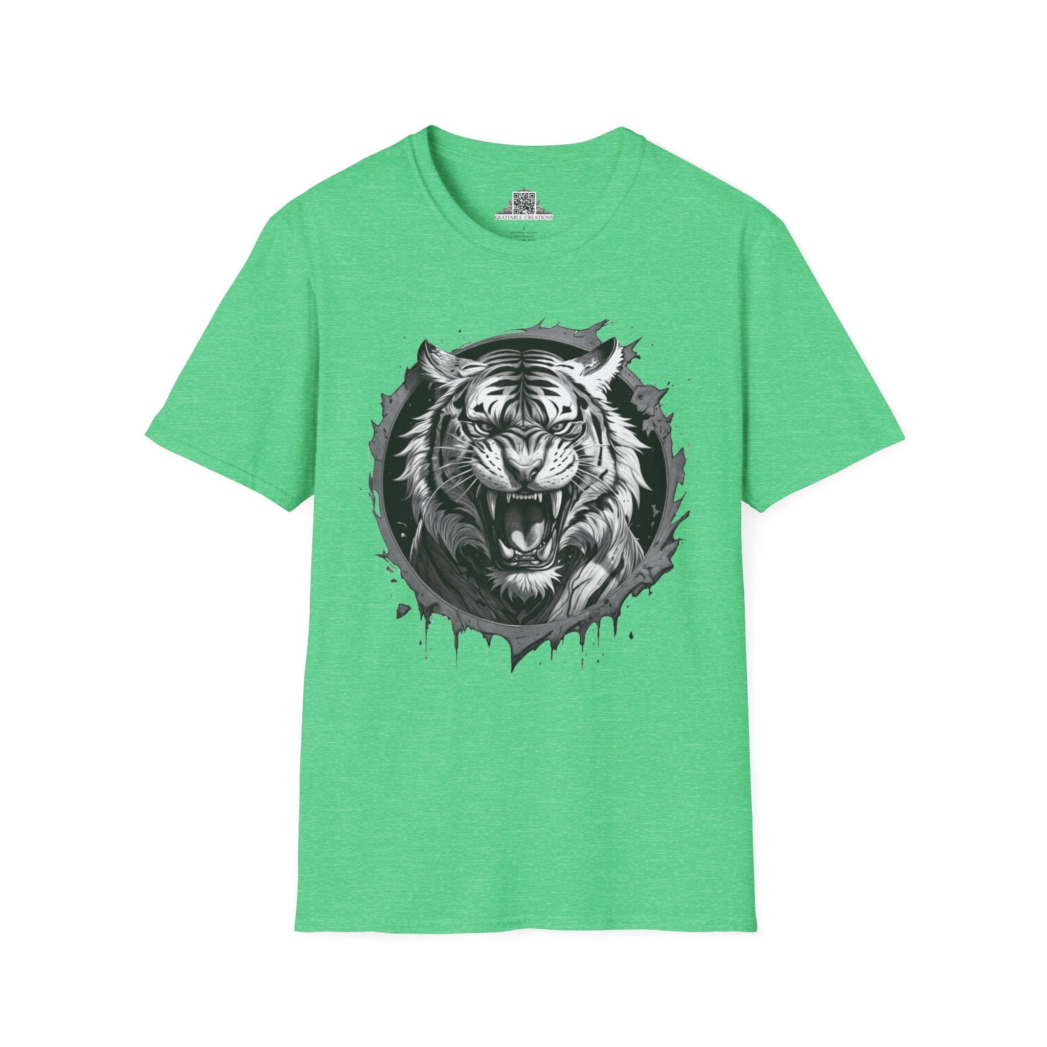 Printify T-Shirt S / Heather Irish Green Tiger Wild Motivation - T-Shirt