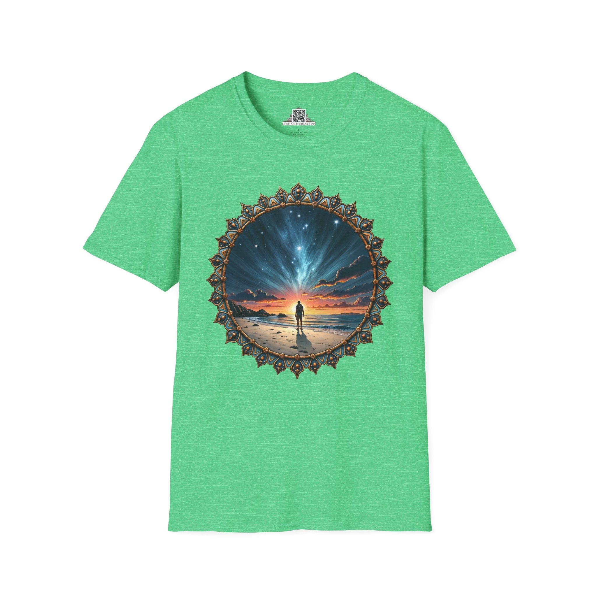 Printify T-Shirt S / Heather Irish Green We Are Not Alone UFO & Cosmic - T-Shirt