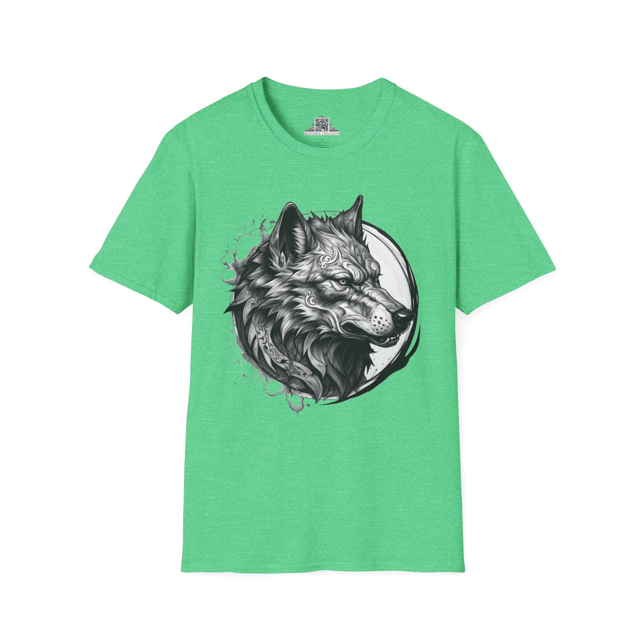 Printify T-Shirt S / Heather Irish Green Wolf Wild Motivation - T-Shirt