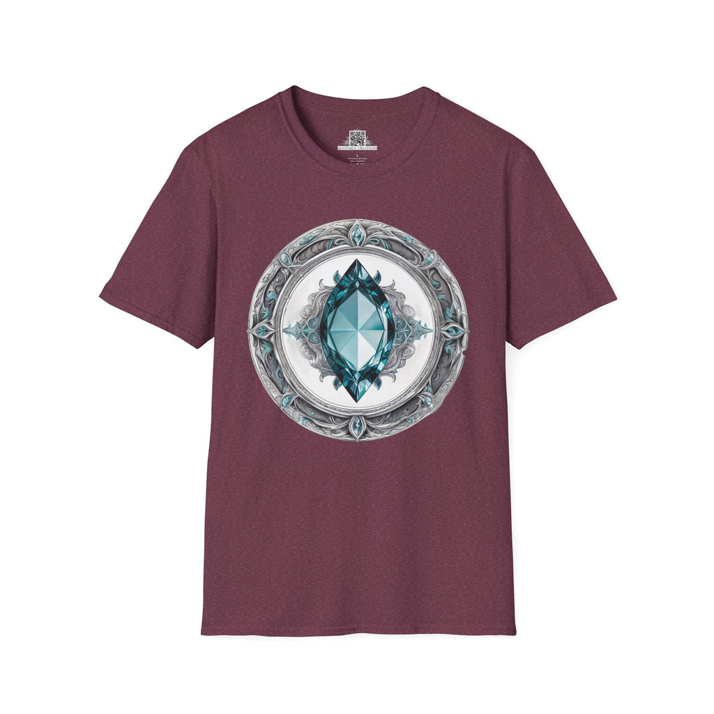 Printify T-Shirt S / Heather Maroon Aquamarine Crystals Gemstones - T-Shirt