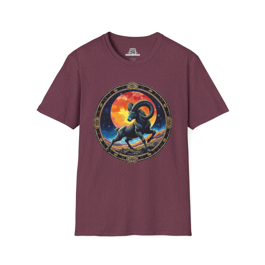 Printify T-Shirt S / Heather Maroon Aries Zodiac Astrology - T-Shirt