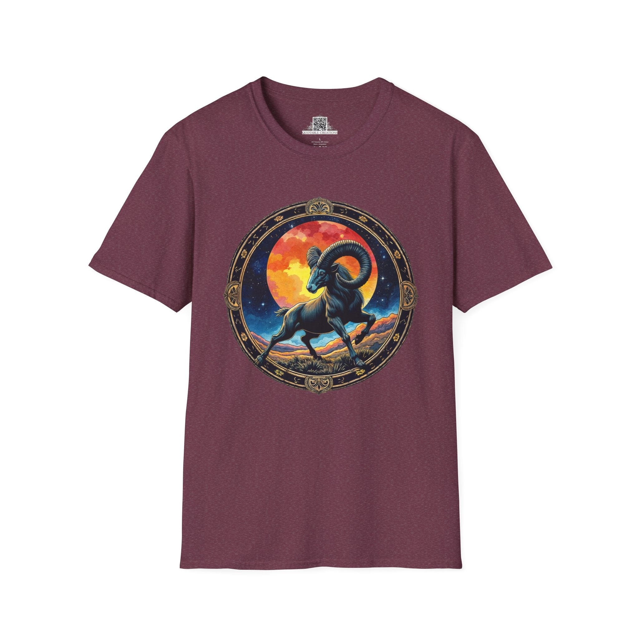 Printify T-Shirt S / Heather Maroon Aries Zodiac Astrology - T-Shirt