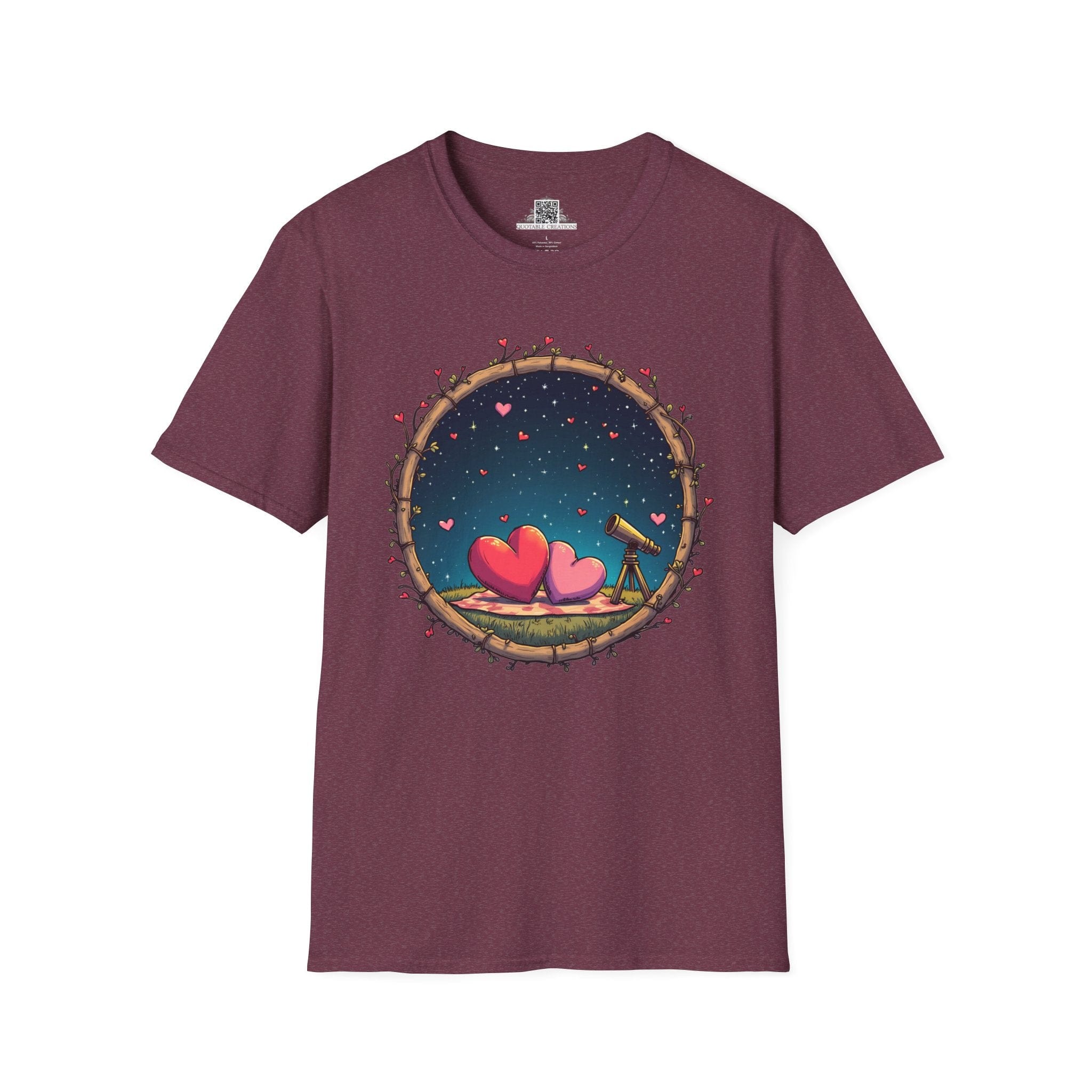 Printify T-Shirt S / Heather Maroon Astrological Love - Love & Fun T-Shirt