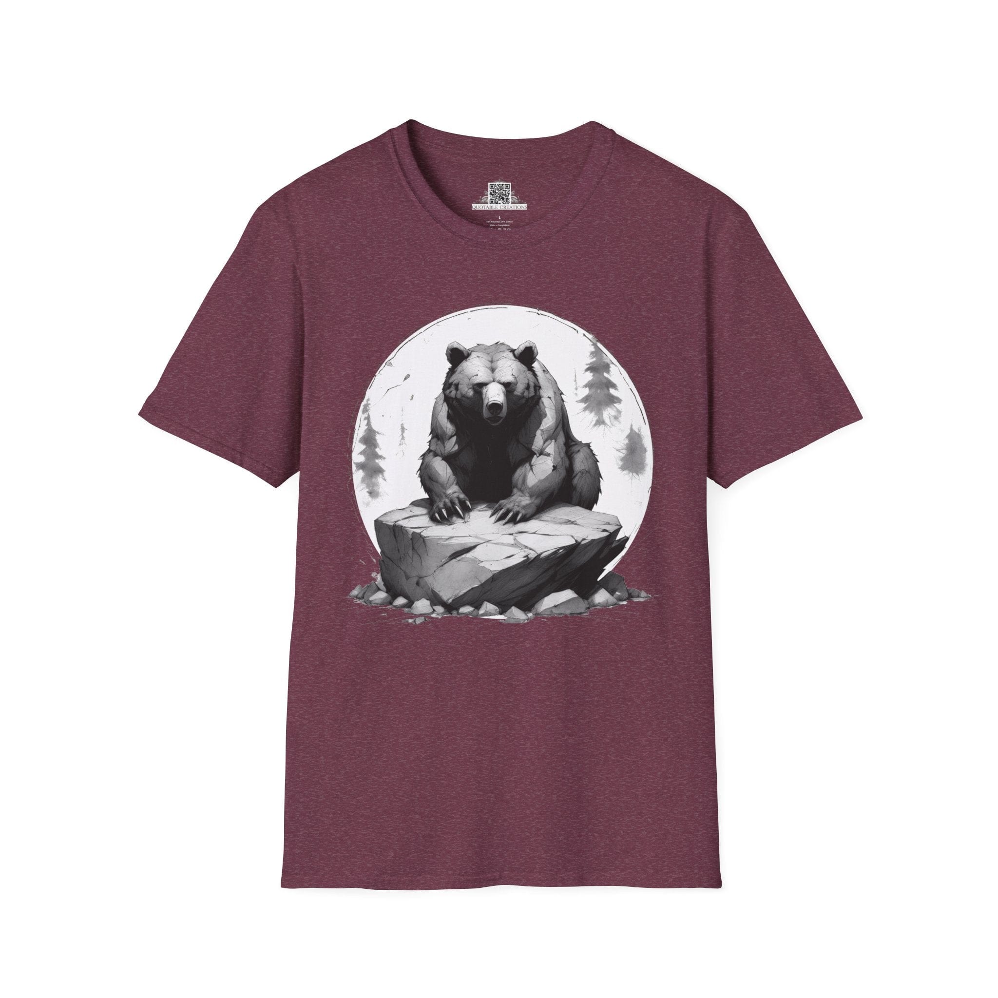 Printify T-Shirt S / Heather Maroon Bear Wild Motivation - Softstyle T-Shirt
