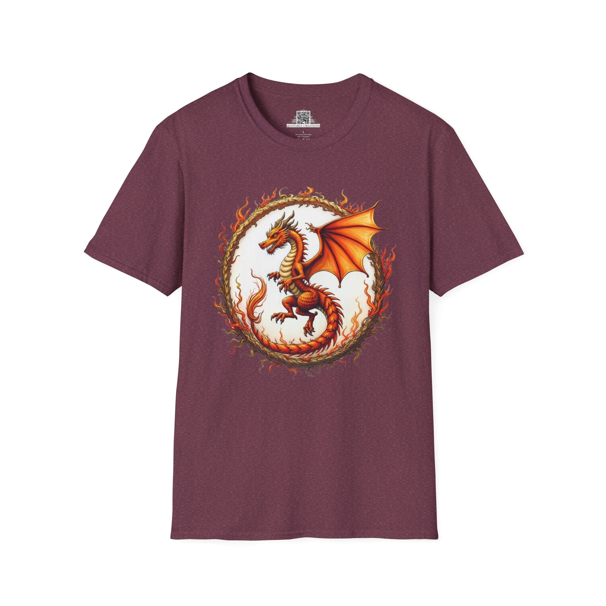 Printify T-Shirt S / Heather Maroon Blazewing - Dragons & Magic T-Shirt