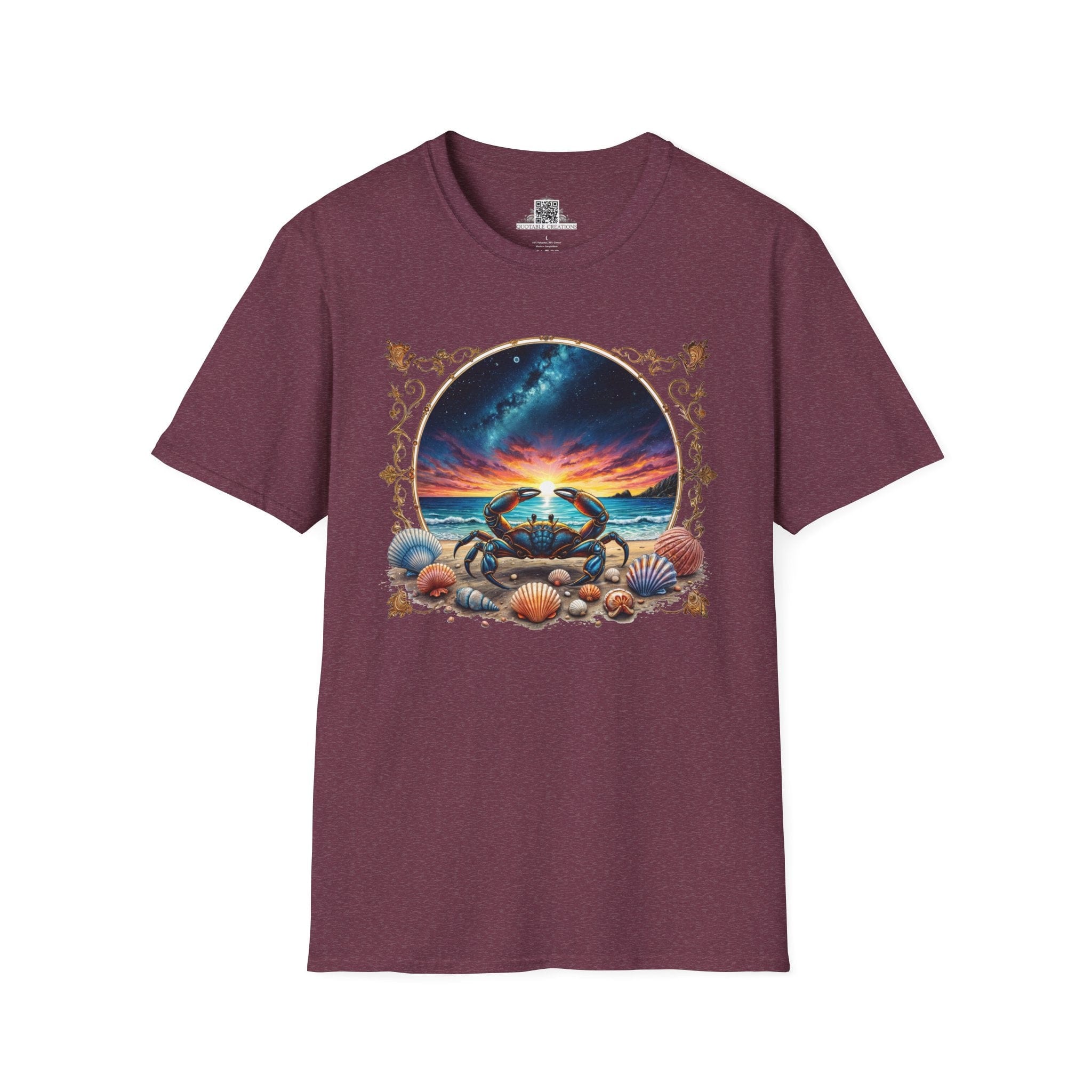 Printify T-Shirt S / Heather Maroon Cancer Zodiac & Astrology - T-Shirt