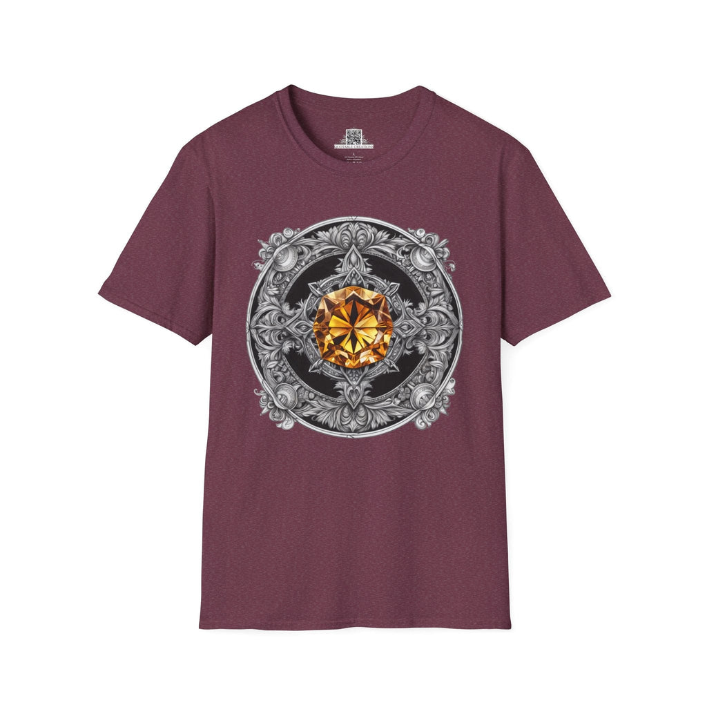 Printify T-Shirt S / Heather Maroon Citrine Crystals Gemstones Unisex T-Shirt