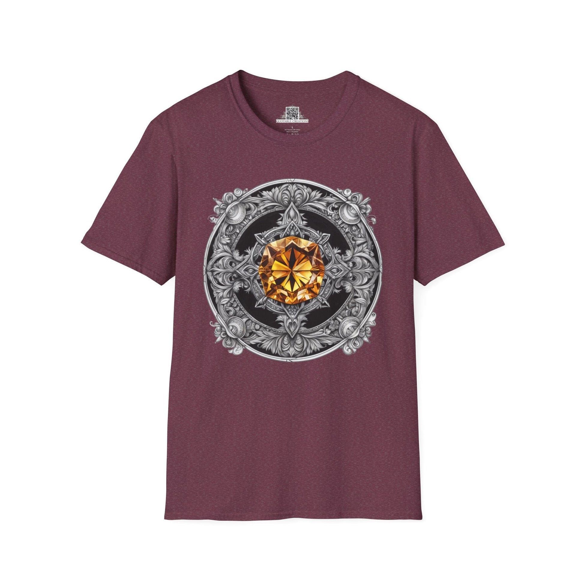 Printify T-Shirt S / Heather Maroon Citrine Crystals Gemstones Unisex T-Shirt