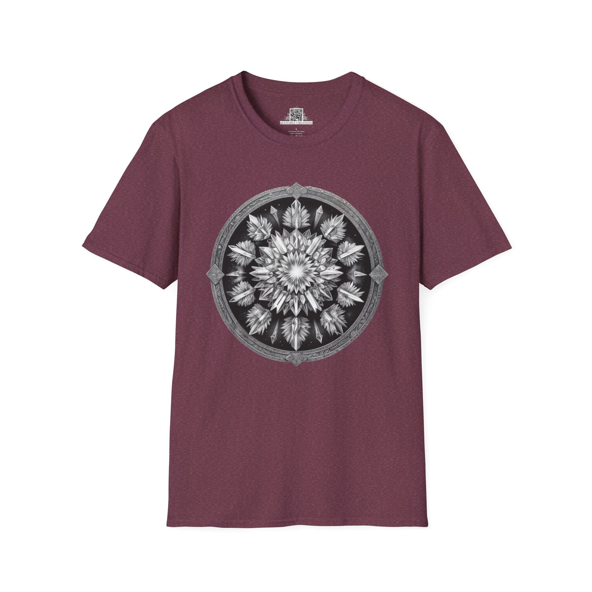 Printify T-Shirt S / Heather Maroon Clear Quartz - Crystals & Gemstones T-Shirt