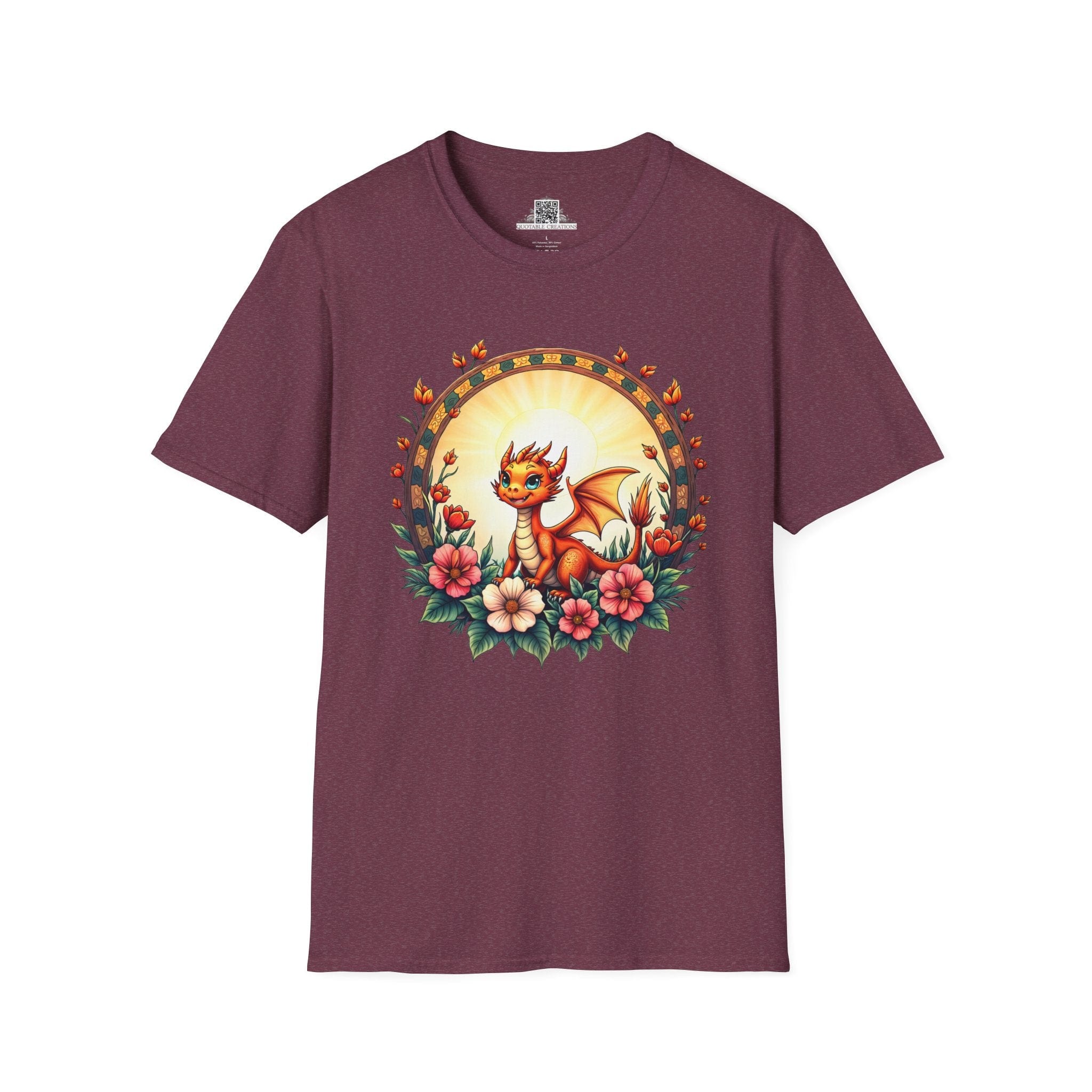 Printify T-Shirt S / Heather Maroon Emberheart - Dragons & Magic T-Shirt