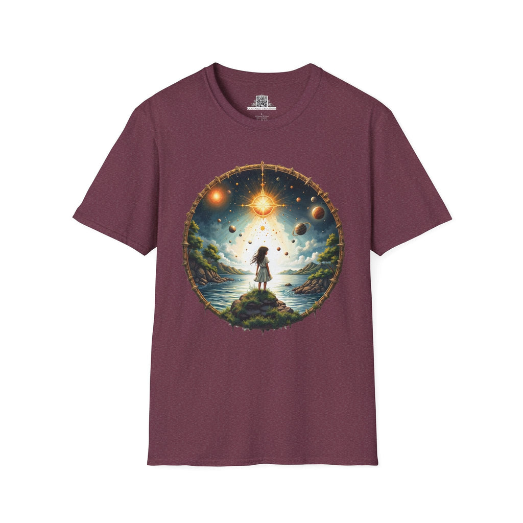 Printify T-Shirt S / Heather Maroon Exploring the Final Frontier UFO & Cosmic - T-Shirt