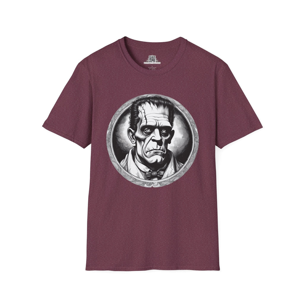 Printify T-Shirt S / Heather Maroon Frankenstein Mysteries & Monsters T-Shirt