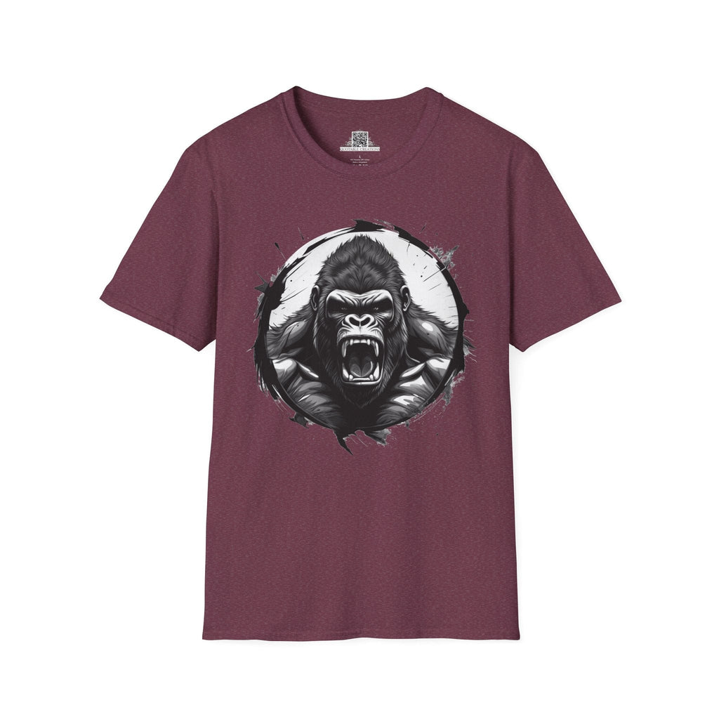 Printify T-Shirt S / Heather Maroon Gorilla Wild Motivation - T-Shirt