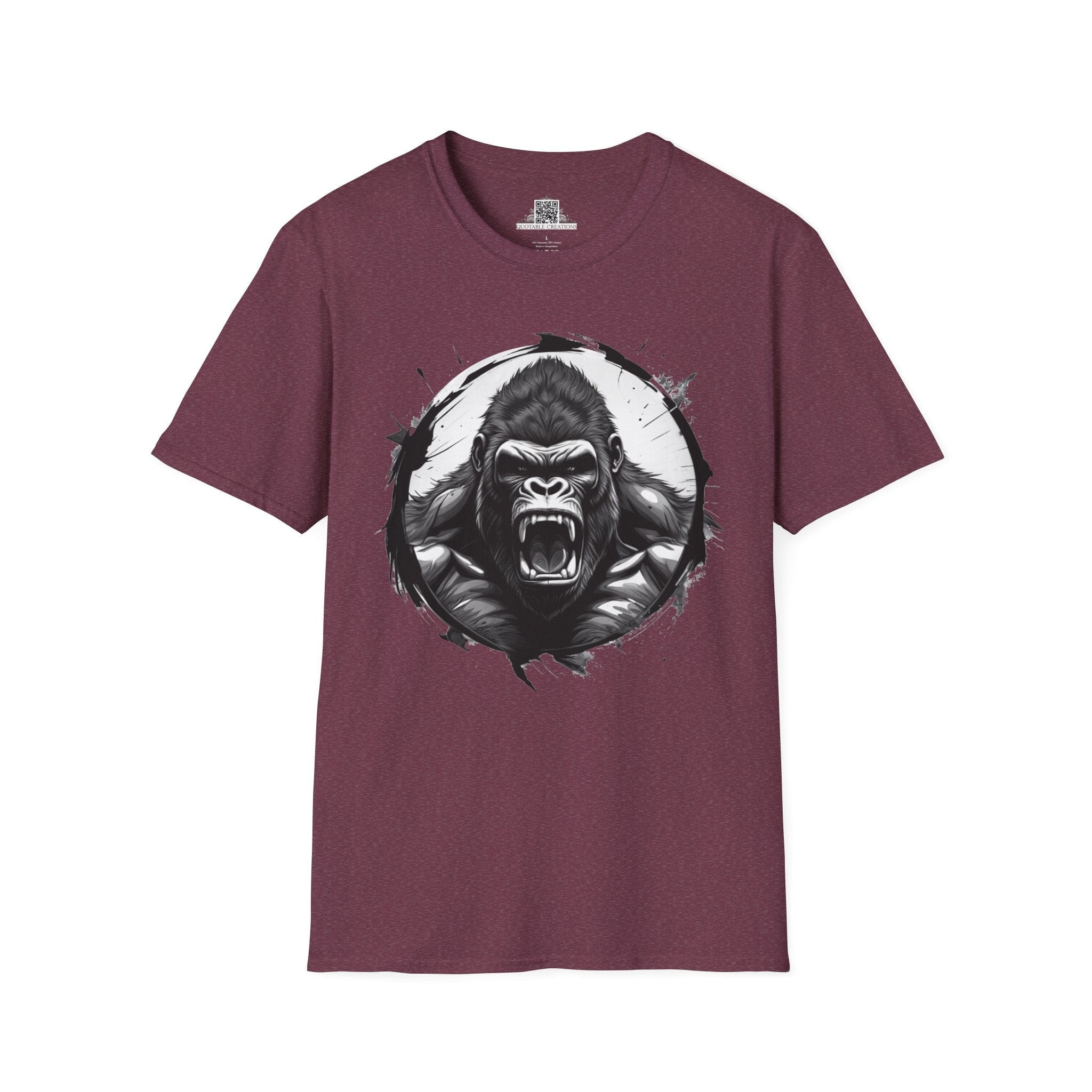 Printify T-Shirt S / Heather Maroon Gorilla Wild Motivation - T-Shirt