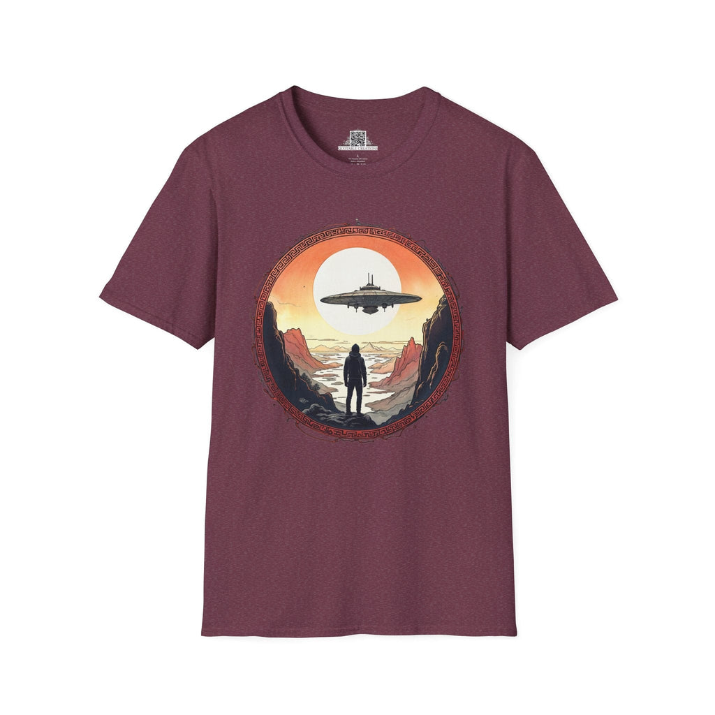 Printify T-Shirt S / Heather Maroon I Believe UFO & Cosmic - T-Shirt