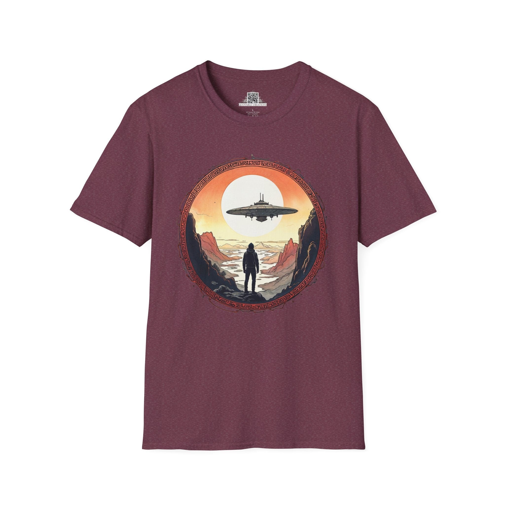 Printify T-Shirt S / Heather Maroon I Believe UFO & Cosmic - T-Shirt