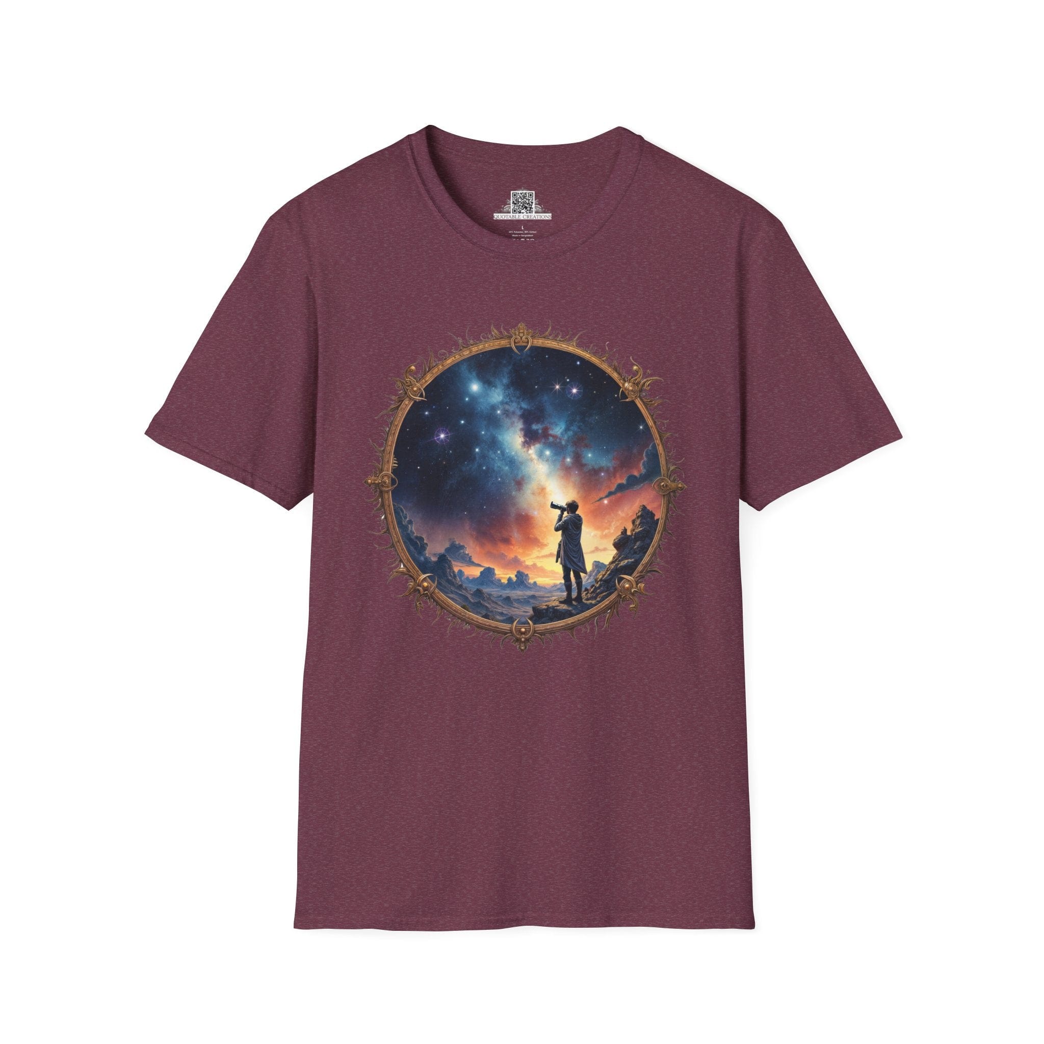 Printify T-Shirt S / Heather Maroon I Choose to Believe UFO & Cosmic - T-Shirt