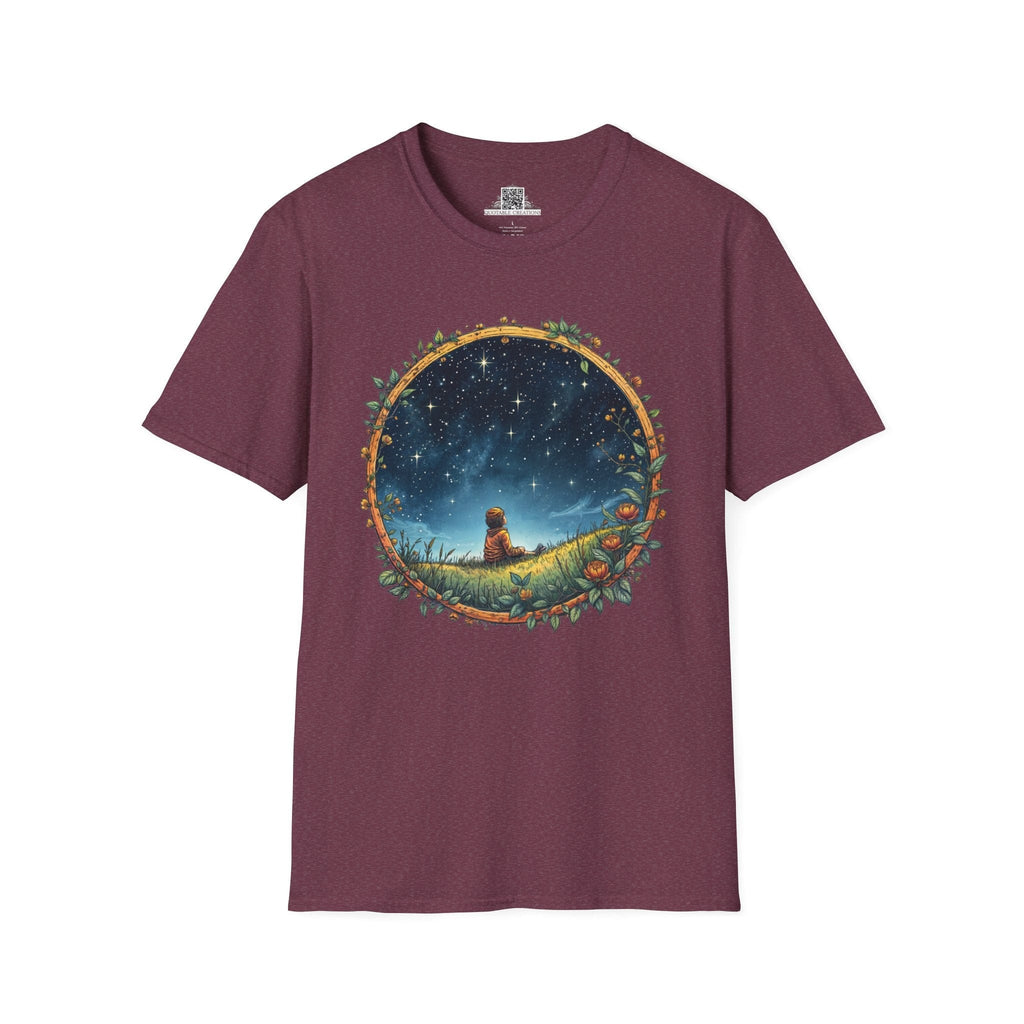 Printify T-Shirt S / Heather Maroon Keep Your Eyes on the Skies UFO & Cosmic - T-Shirt