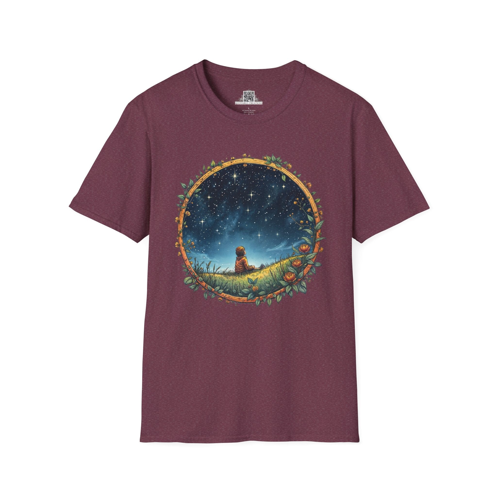 Printify T-Shirt S / Heather Maroon Keep Your Eyes on the Skies UFO & Cosmic - T-Shirt