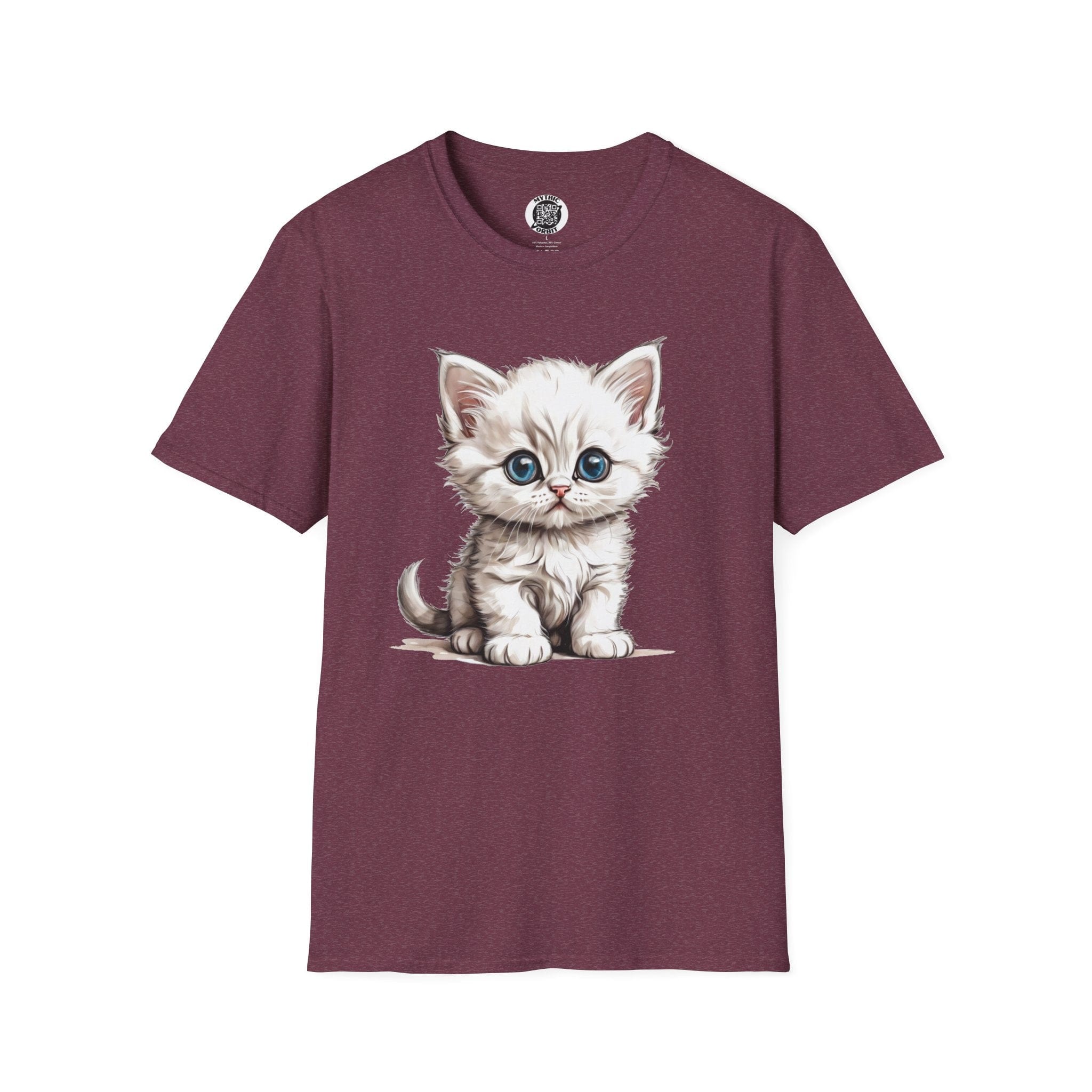 Printify T-Shirt S / Heather Maroon Kitten Baby - Hyper Cute T-Shirt