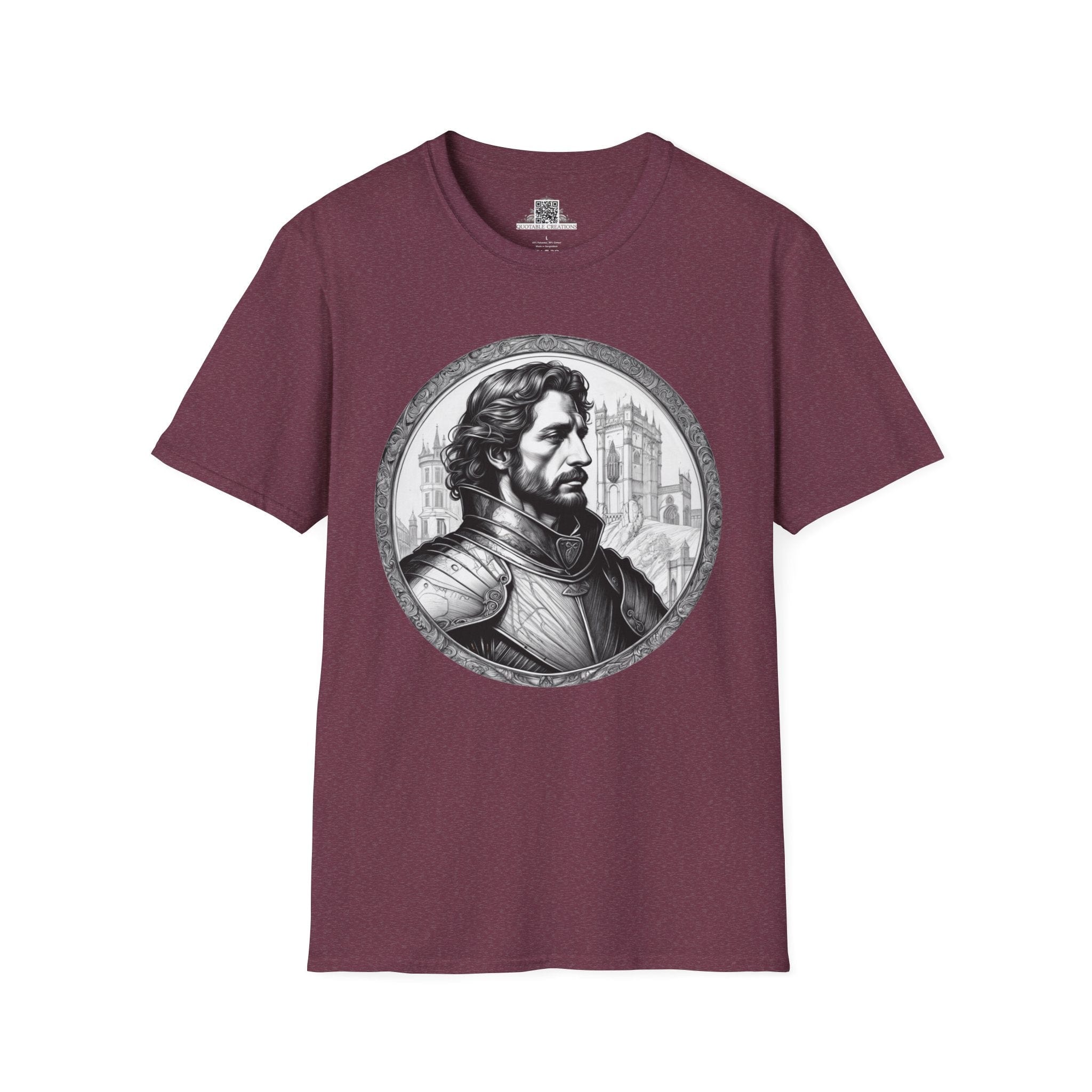 Printify T-Shirt S / Heather Maroon Lancelot - Heroes & Quests T-Shirt