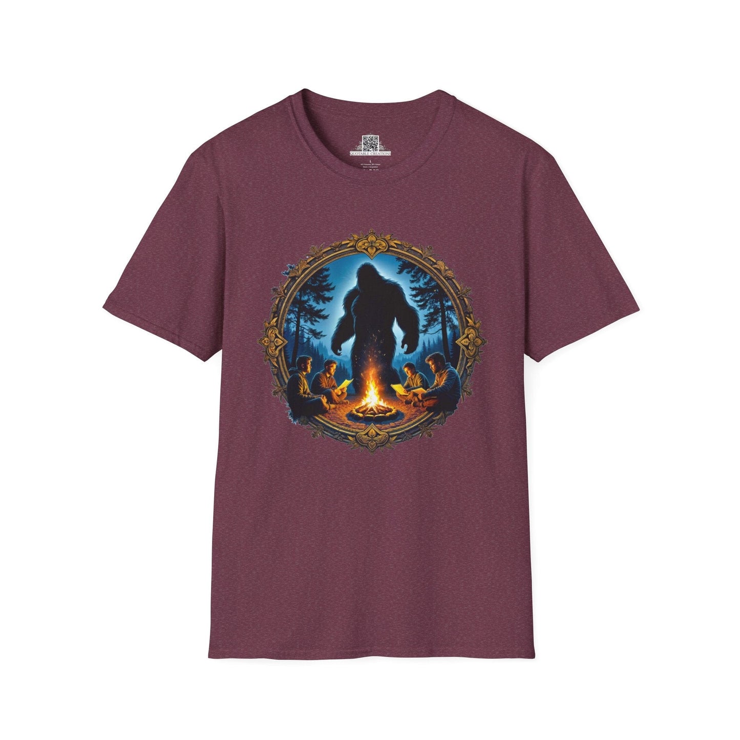 Printify T-Shirt S / Heather Maroon Legends Never Sleep - Bigfoot & Legends T-Shirt