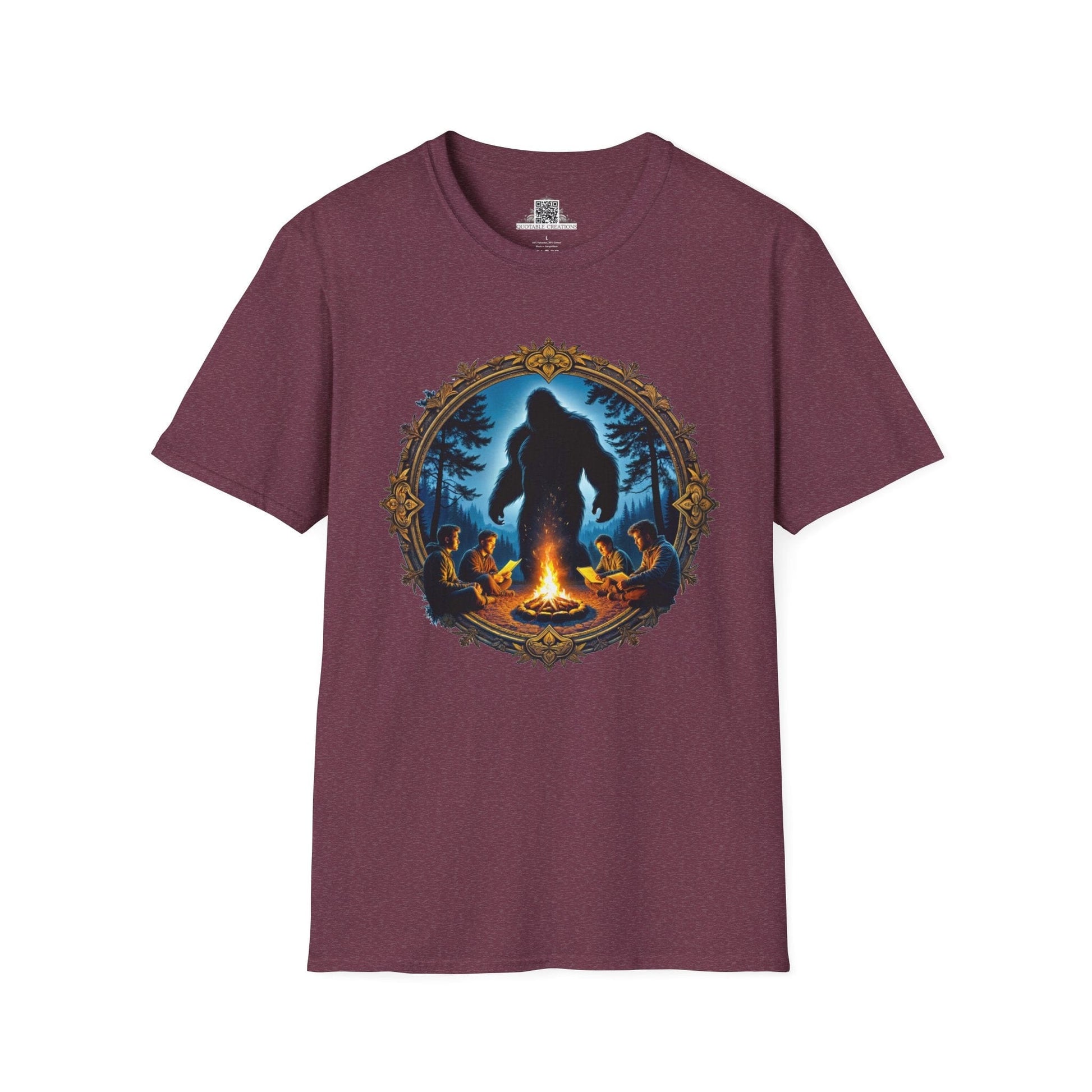 Printify T-Shirt S / Heather Maroon Legends Never Sleep - Bigfoot & Legends T-Shirt