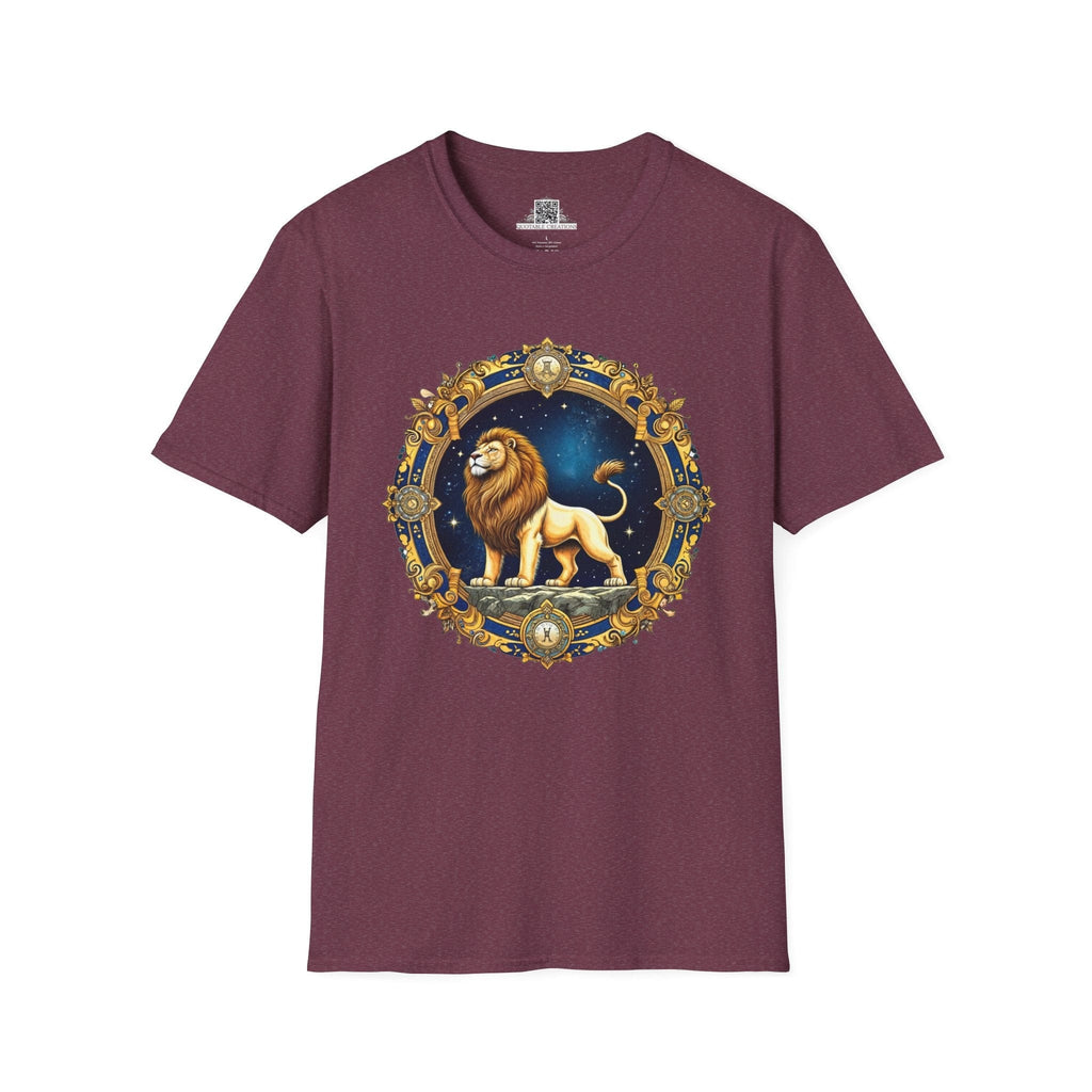 Printify T-Shirt S / Heather Maroon Leo - Zodiac & Astrology T-Shirt
