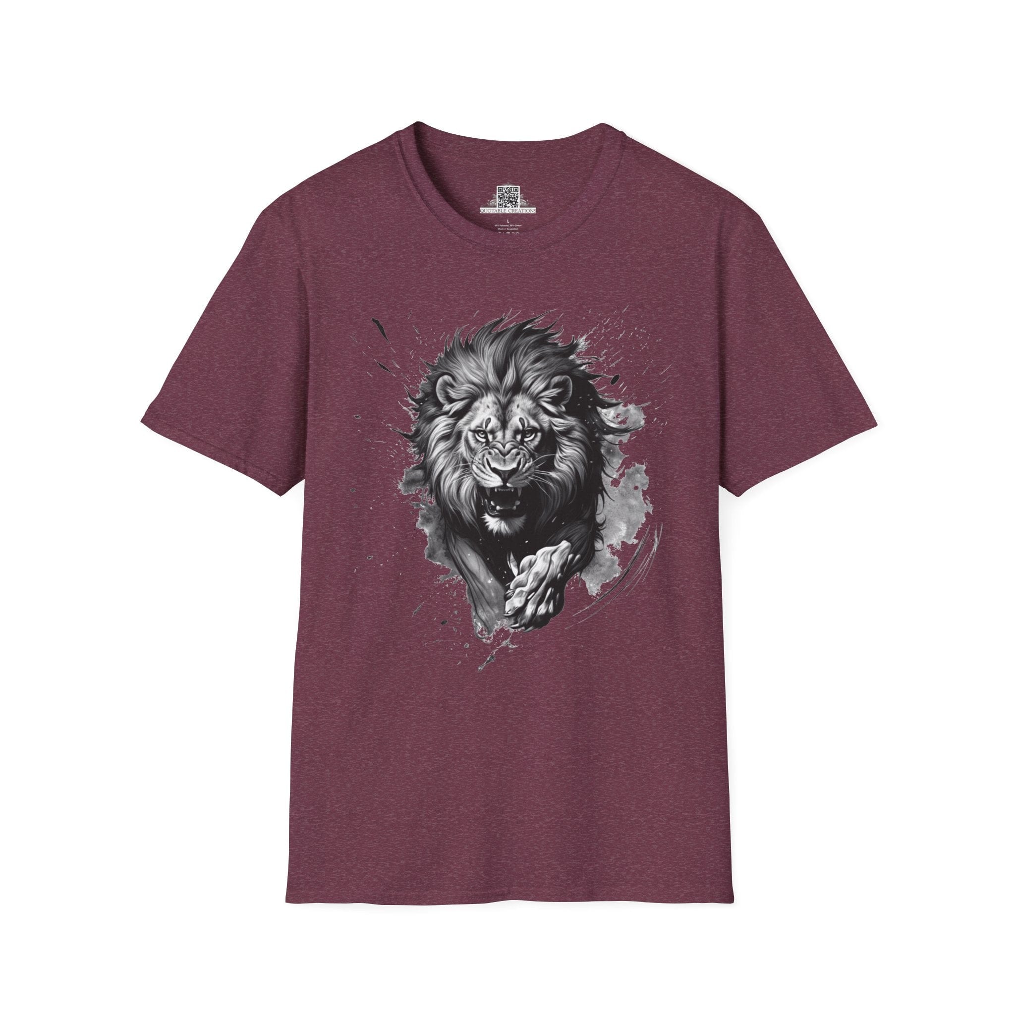 Printify T-Shirt S / Heather Maroon Lion Wild Motivation - T-Shirt