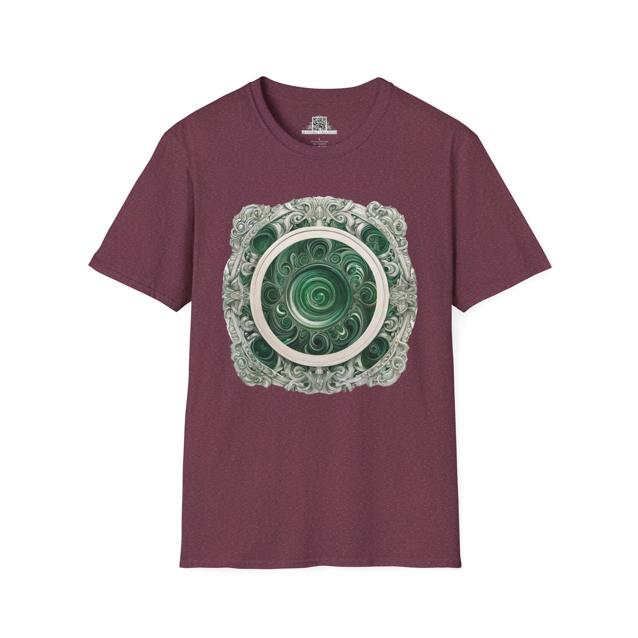 Printify T-Shirt S / Heather Maroon Malachite - Crystals & Gemstones T-Shirt