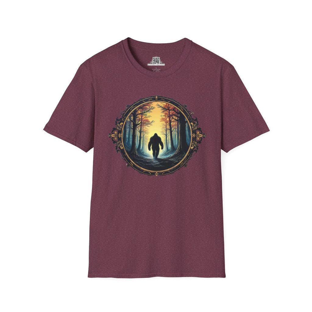 Printify T-Shirt S / Heather Maroon Mystery of the Forest - Bigfoot & Legends T-Shirt