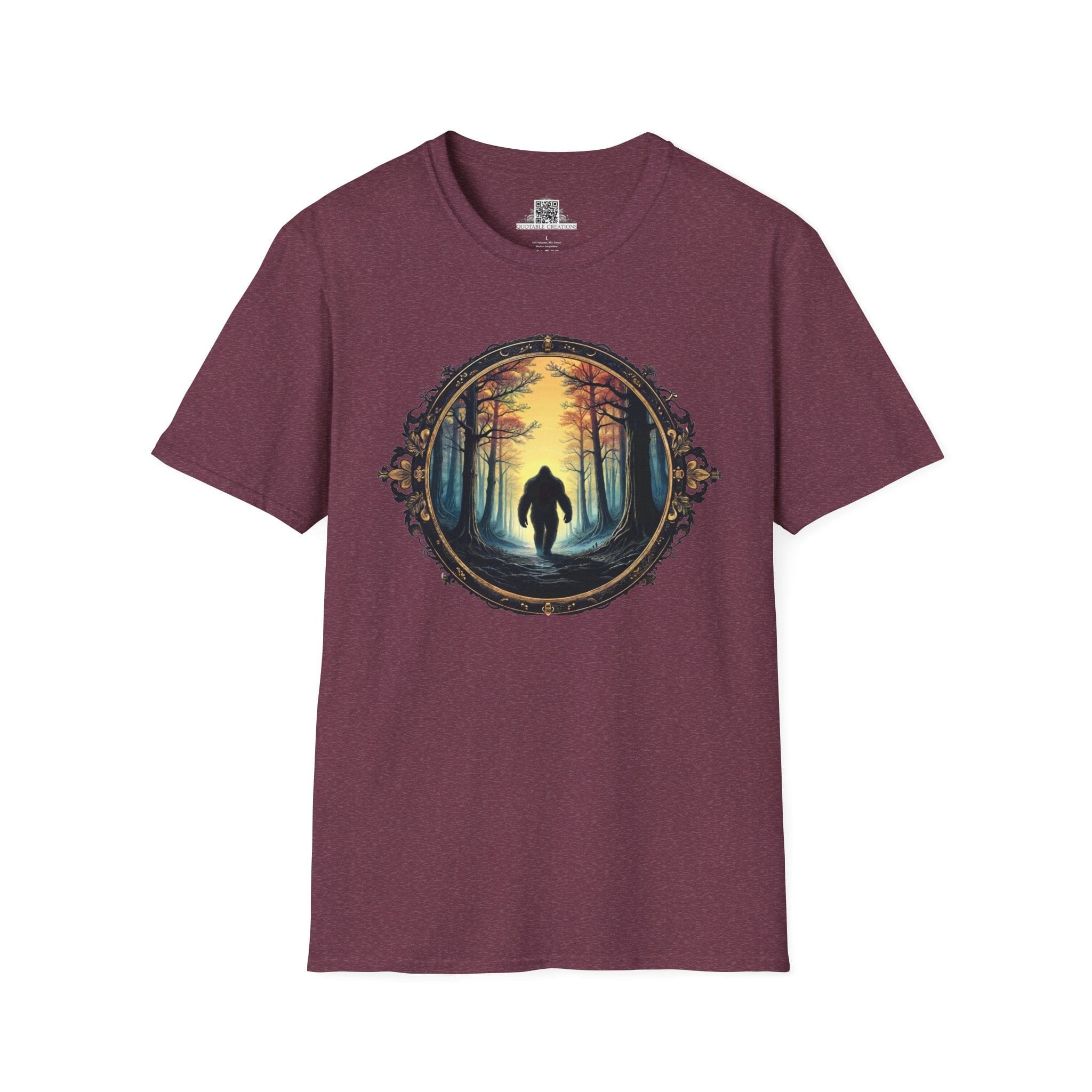 Printify T-Shirt S / Heather Maroon Mystery of the Forest - Bigfoot & Legends T-Shirt