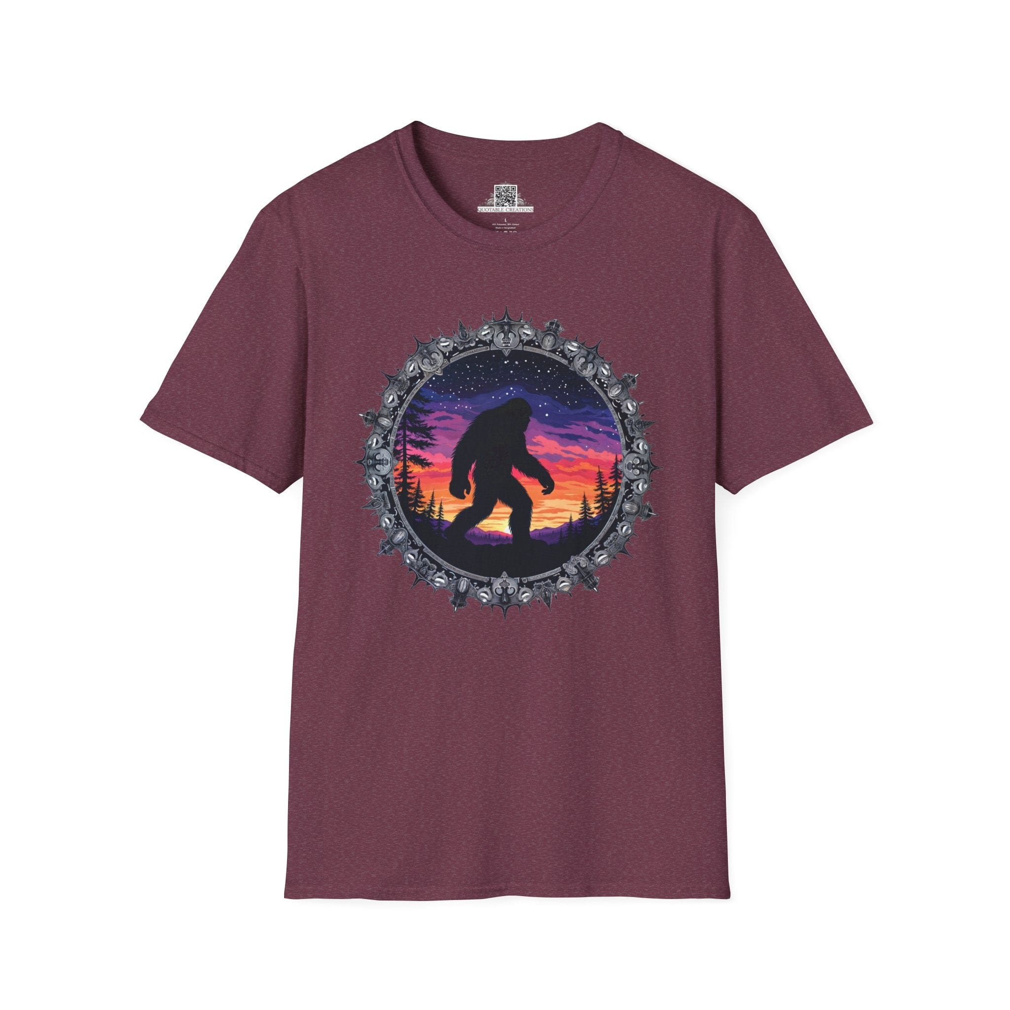 Printify T-Shirt S / Heather Maroon Mythical & Mysterious - Bigfoot & Legends T-Shirt