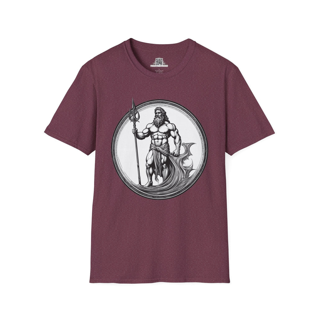 Printify T-Shirt S / Heather Maroon Poseidon - Heroes & Quests T-Shirt