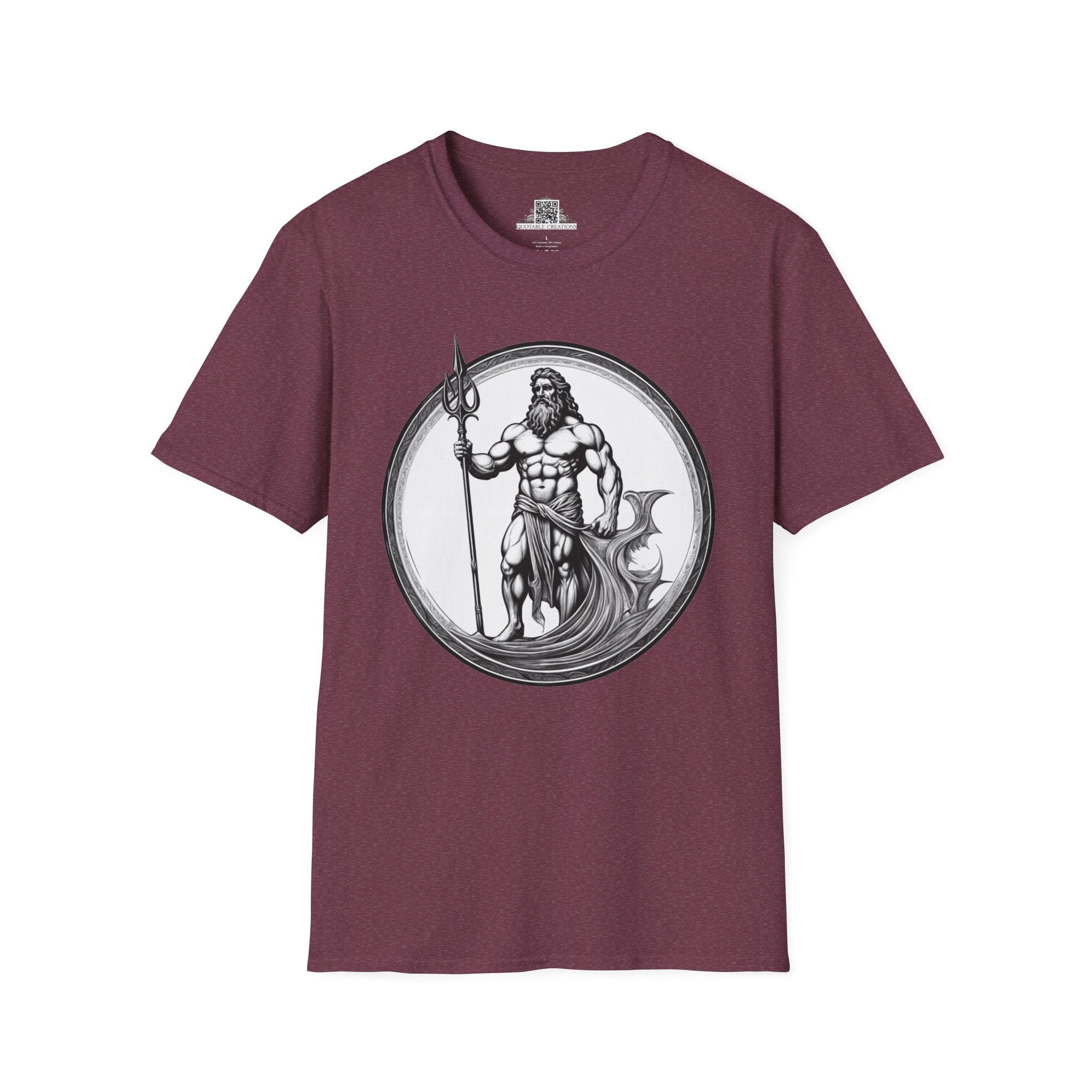 Printify T-Shirt S / Heather Maroon Poseidon - Heroes & Quests T-Shirt