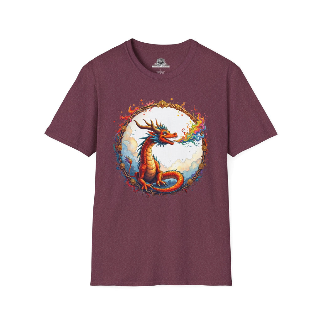 Printify T-Shirt S / Heather Maroon Prismfire - Dragons & Magic T-Shirt