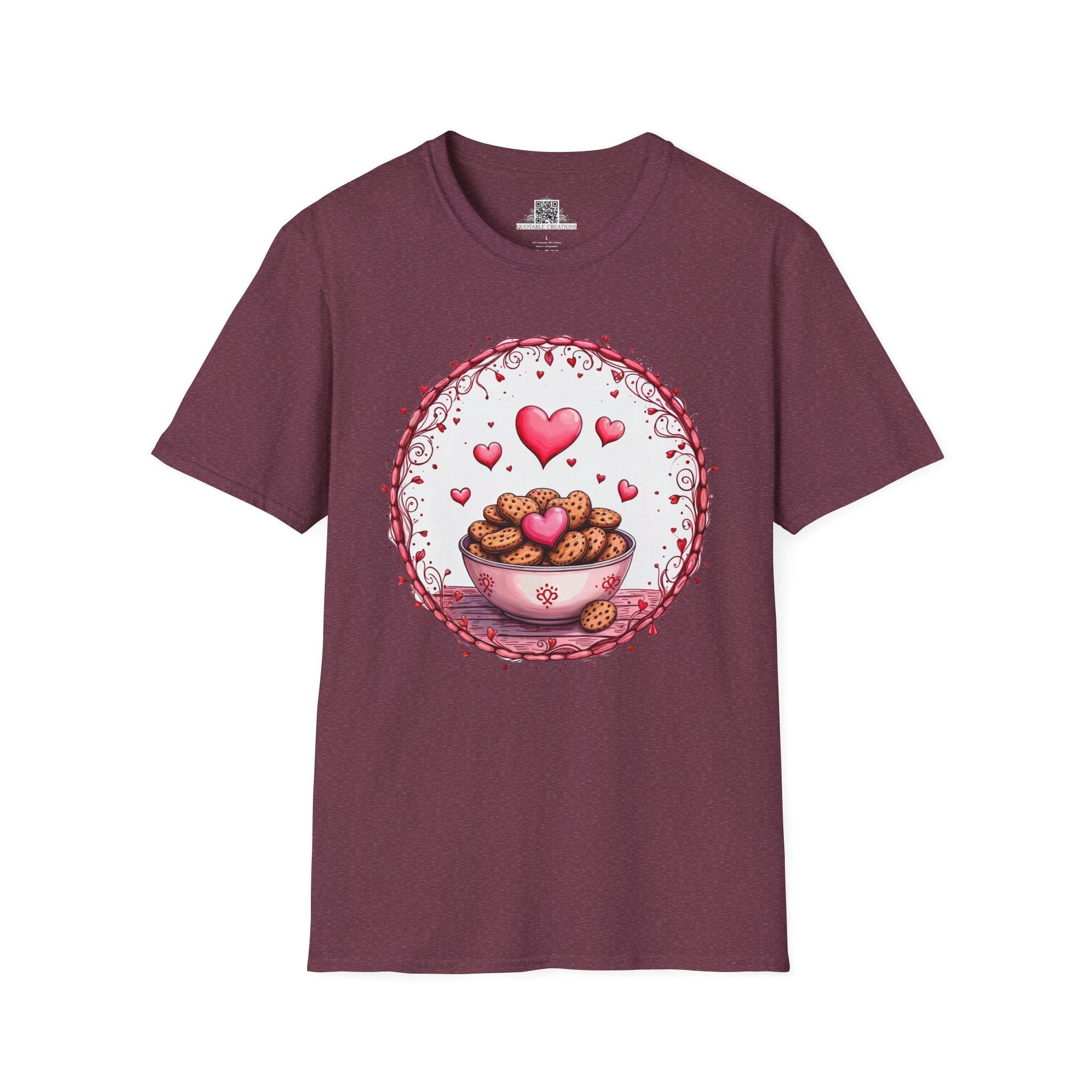 Printify T-Shirt S / Heather Maroon Recipe for Love Cookies - Love & Fun T-Shirt
