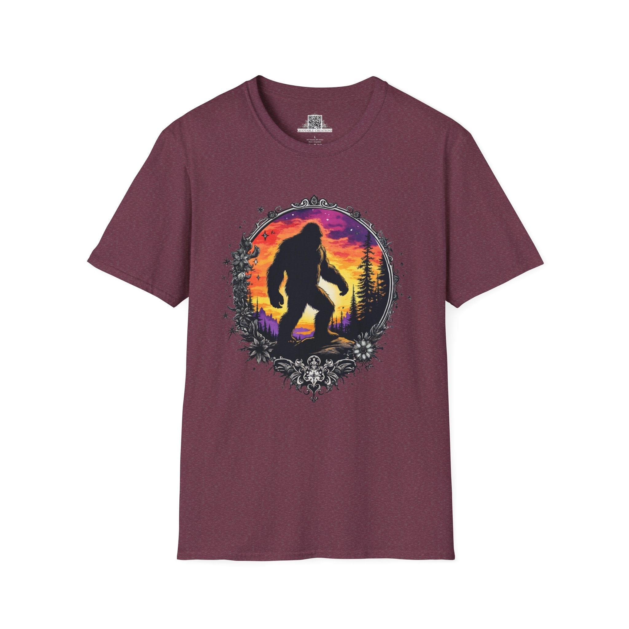 Printify T-Shirt S / Heather Maroon Sasquatch Sightings - Bigfoot & Legends T-Shirt