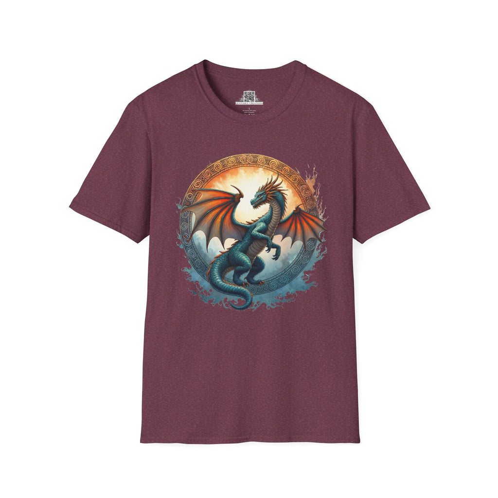 Printify T-Shirt S / Heather Maroon Skyfire - Dragons & Magic T-Shirt