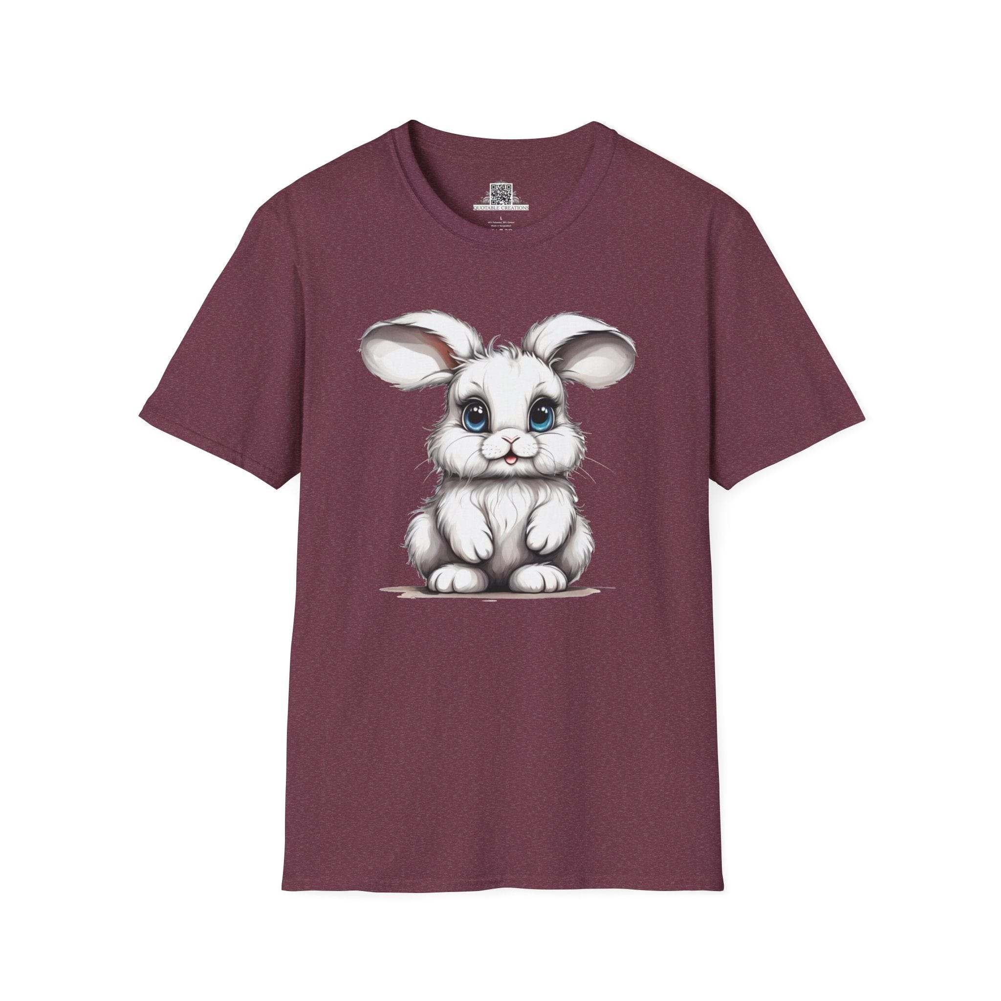 Printify T-Shirt S / Heather Maroon T-Shirt - Baby Bunny - Hyper Cute