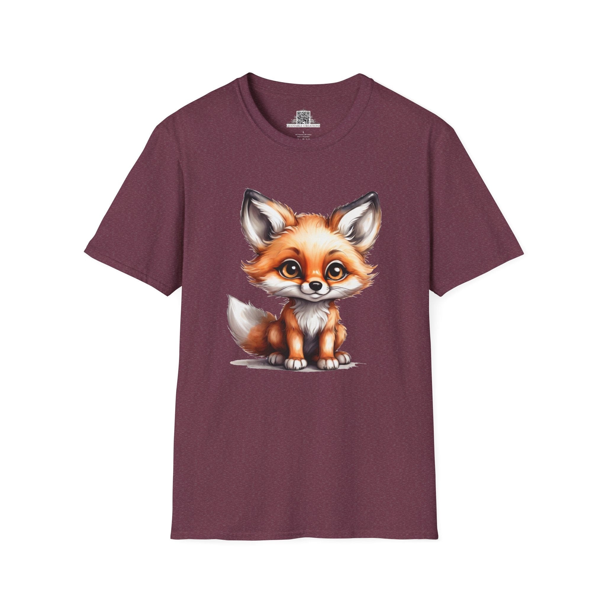 Printify T-Shirt S / Heather Maroon T-Shirt - Baby Fox - Hyper Cute