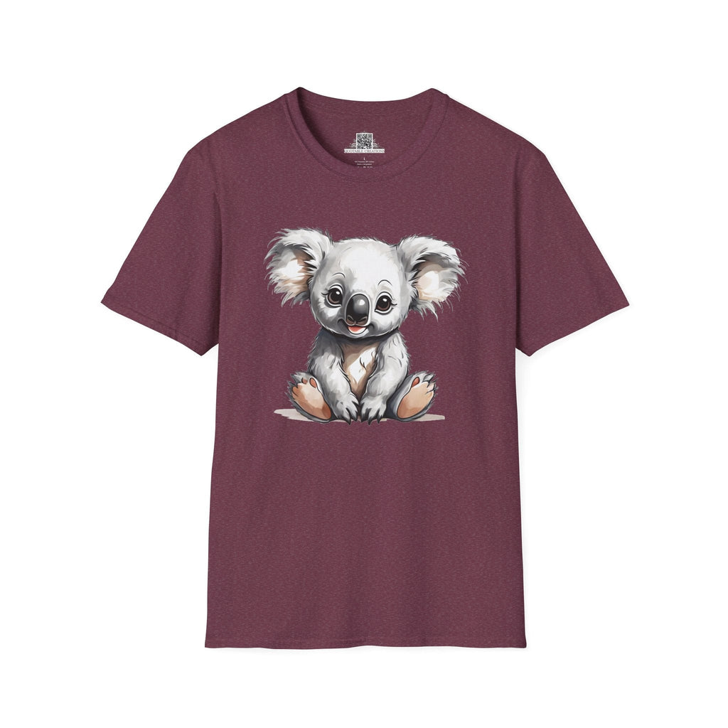 Printify T-Shirt S / Heather Maroon T-Shirt - Baby Koala - Hyper Cute